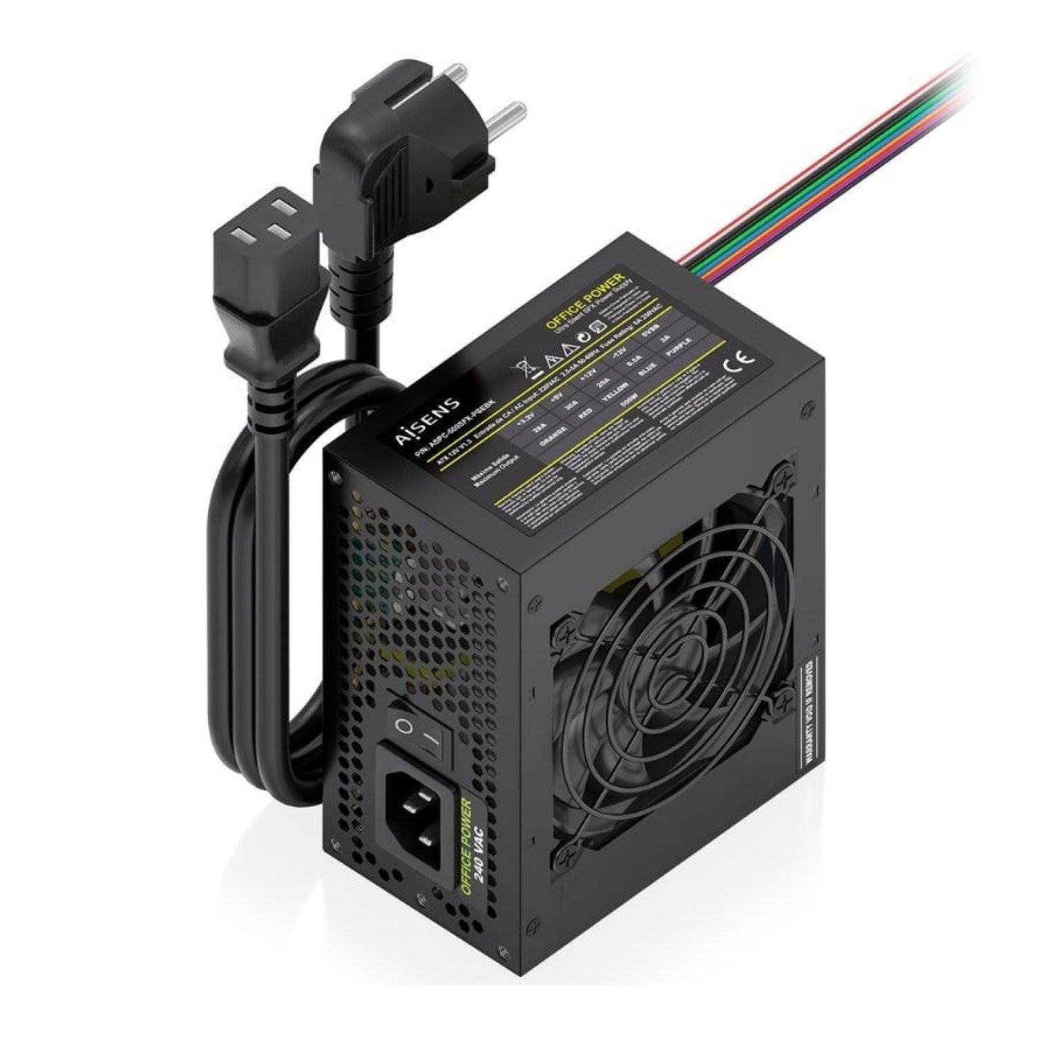 Fuente de Alimentación SFX Aisens ASPC-500SFX-PSEBK/ 500W/ Ventilador 8cm