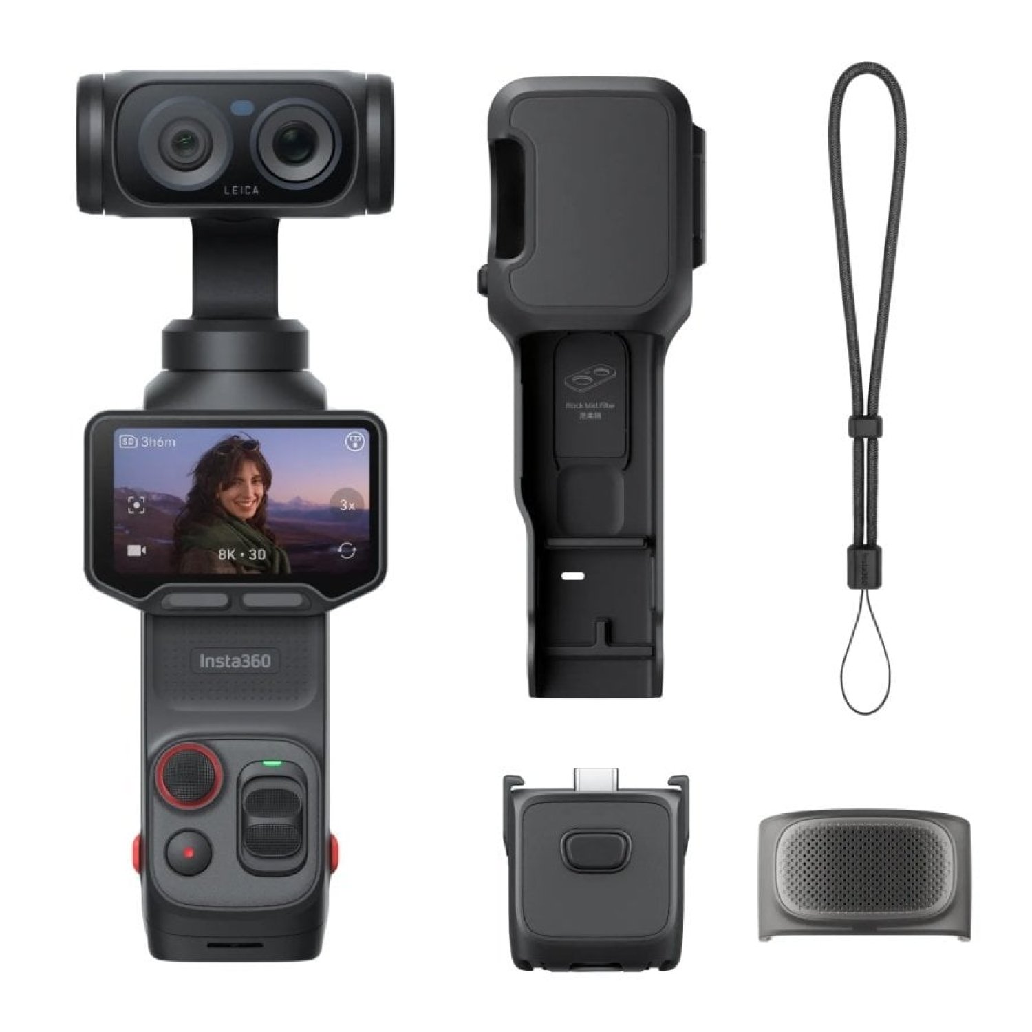 Cámara Digital Deportiva Insta360 Luna Pro/ 8K/ Ángulo de visión 360º/ Negra