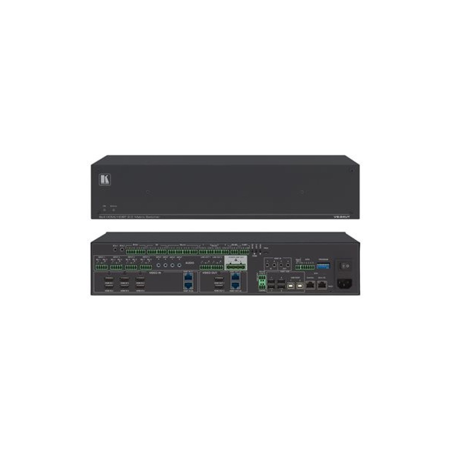 KRAMER PRESENTATION SYSTEMS AVSM ALL–IN–ONE PRESENTATION SYSTEM: 8X4 4K60 4:2:0 HDMI/HDBASET 2.0 MATRIX SWITCH, MASTER ROOM CONTROLLER, POE & POWER AMPL.-MODEL (VS-84UT/110V) (50-80355110)