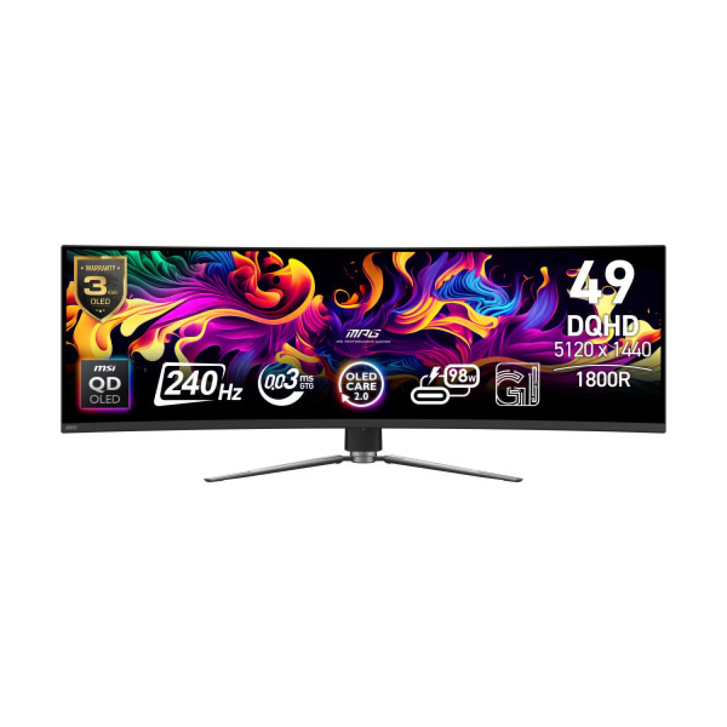 MSI MPG 491CQPX QD-OLED pantalla para PC 124,5 cm (49") 5120 x 1440 Pixeles Dual QHD Negro