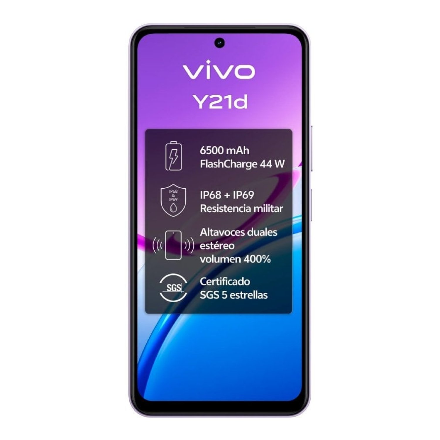 Smartphone Vivo Y21d 4GB/ 128GB/ 6.68"/ Púrpura