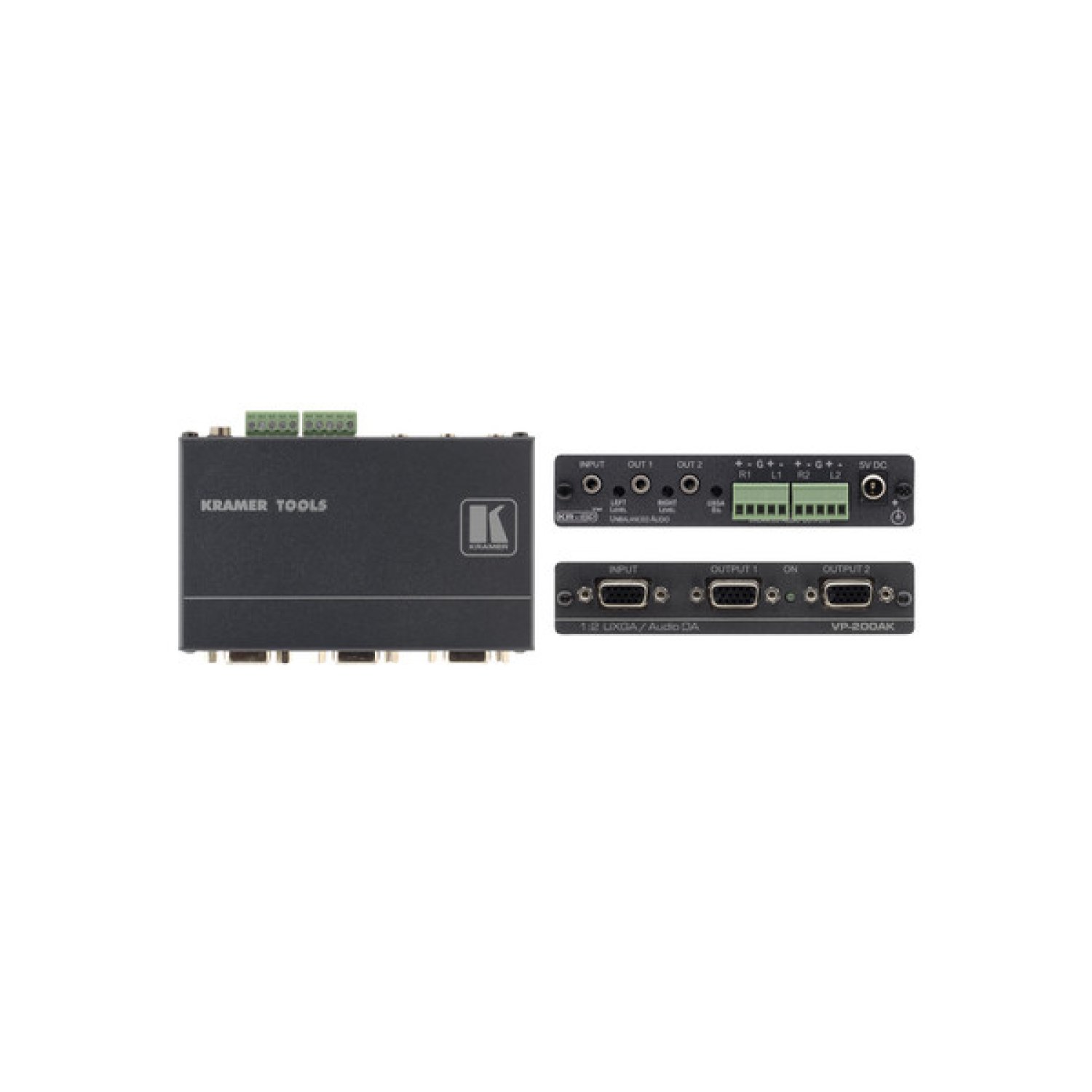 KRAMER DISTRIBUIDOR AMPLIFICADOR GRAFICOS DE VIDEO POR ORDENADOR Y AUDIO ESTEREO 1:2 CON PROCESADO DE SINCRONISMOS KR-ISP®. COMPATIBLE HDTV (VP-200AK)