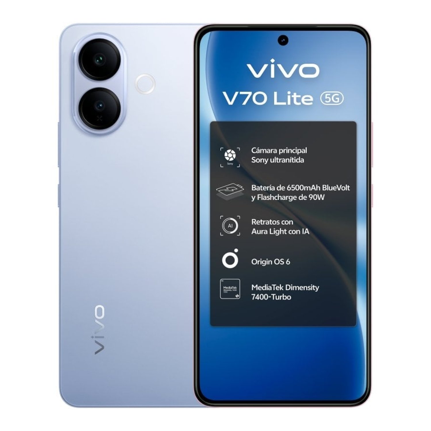 Smartphone Vivo V70 Lite 6GB/ 256GB/ 6.77"/ 5G/ Azul