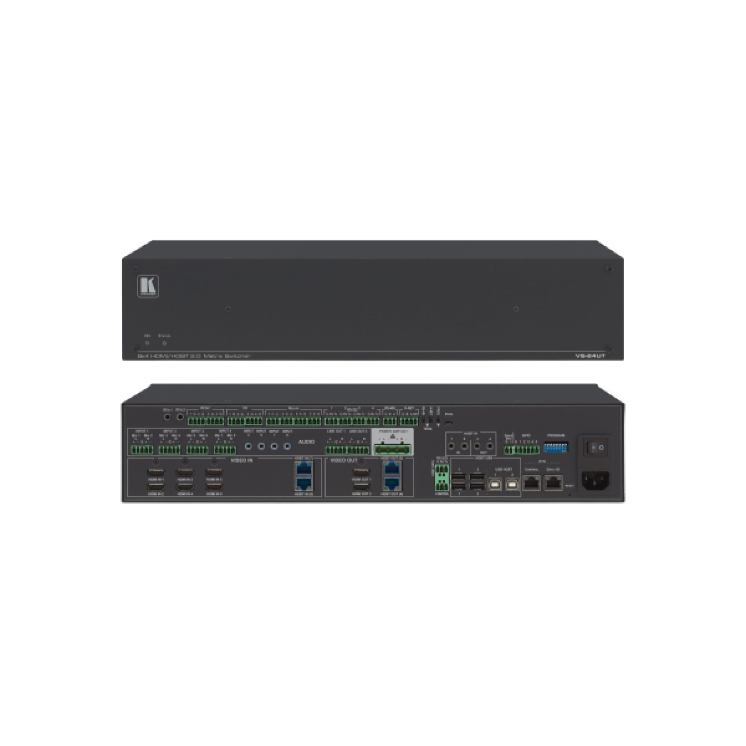 KRAMER PRESENTATION SYSTEMS AVSM ALL–IN–ONE PRESENTATION SYSTEM: 8X8 4K60 4:2:0 HDMI/HDBASET 2.0 MATRIX SWITCH, MASTER ROOM CONTROLLER, POE & POWER AMPL.-MODEL (VS-88UT/110V) (50-80355010)