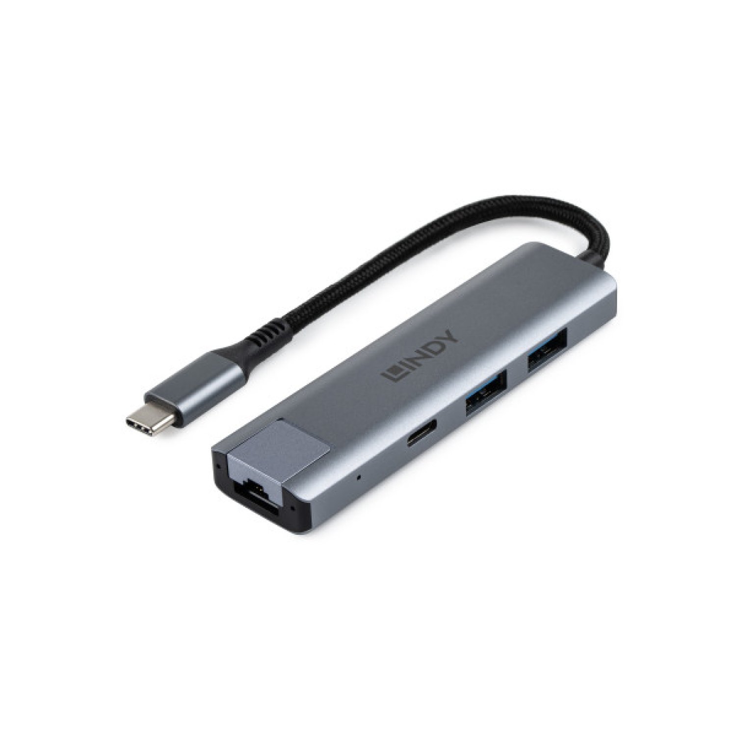 Lindy 43422 hub de interfaz USB 3.2 Gen 2 (3.1 Gen 2) Type-C 10000 Mbit/s Gris