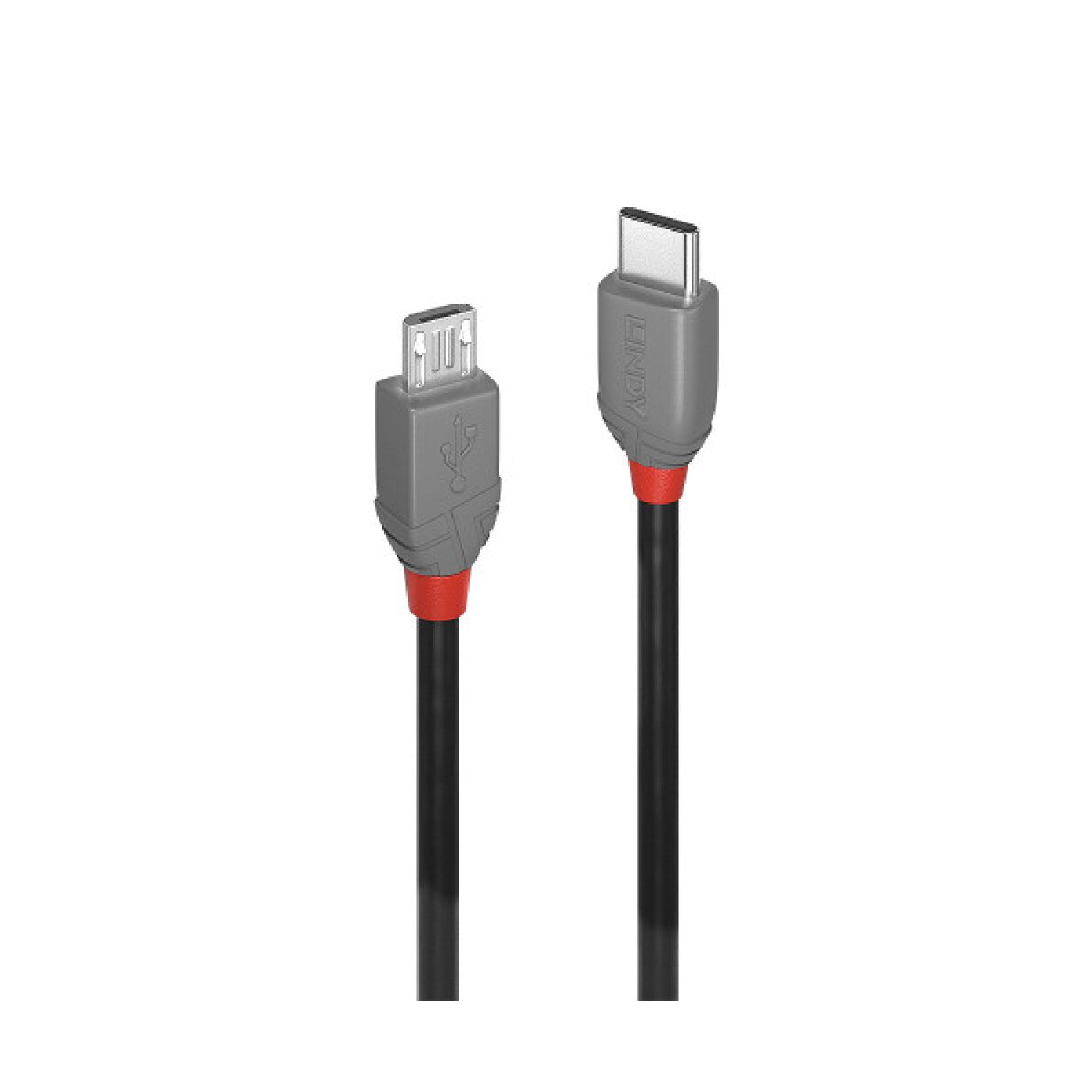 Lindy 36890 cable USB USB 2.0 0,5 m USB C Micro-USB B Negro, Gris