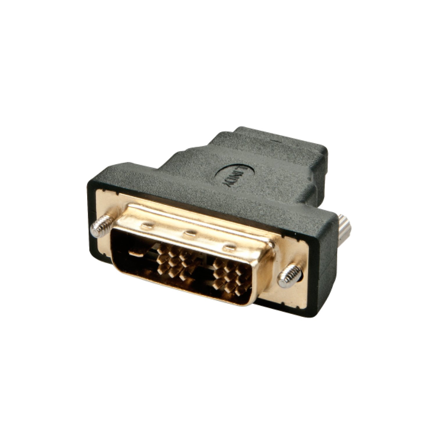 Lindy 41228 cambiador de género para cable HDMI-A FM DVI-D M Negro