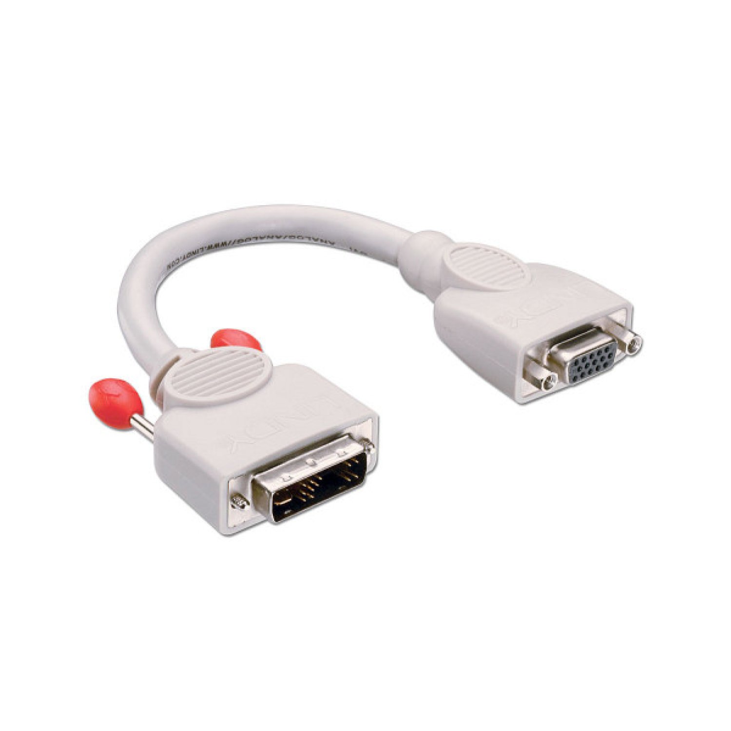 Lindy 41222 adaptador de cable de vídeo 0,2 m DVI-A VGA (D-Sub) Gris