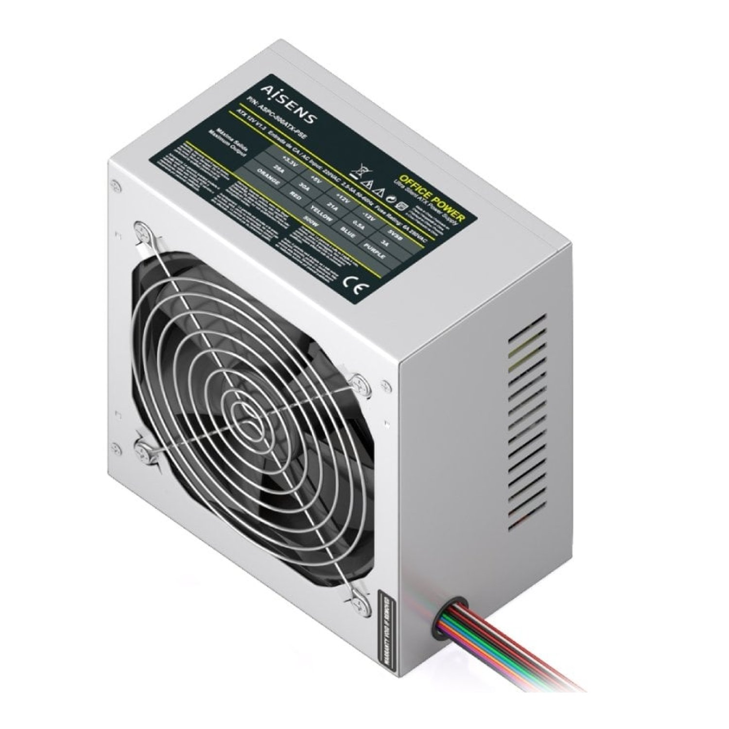 Fuente de Alimentación Aisens ASPC-500ATX-PSE/ 500W/ Ventilador 12cm