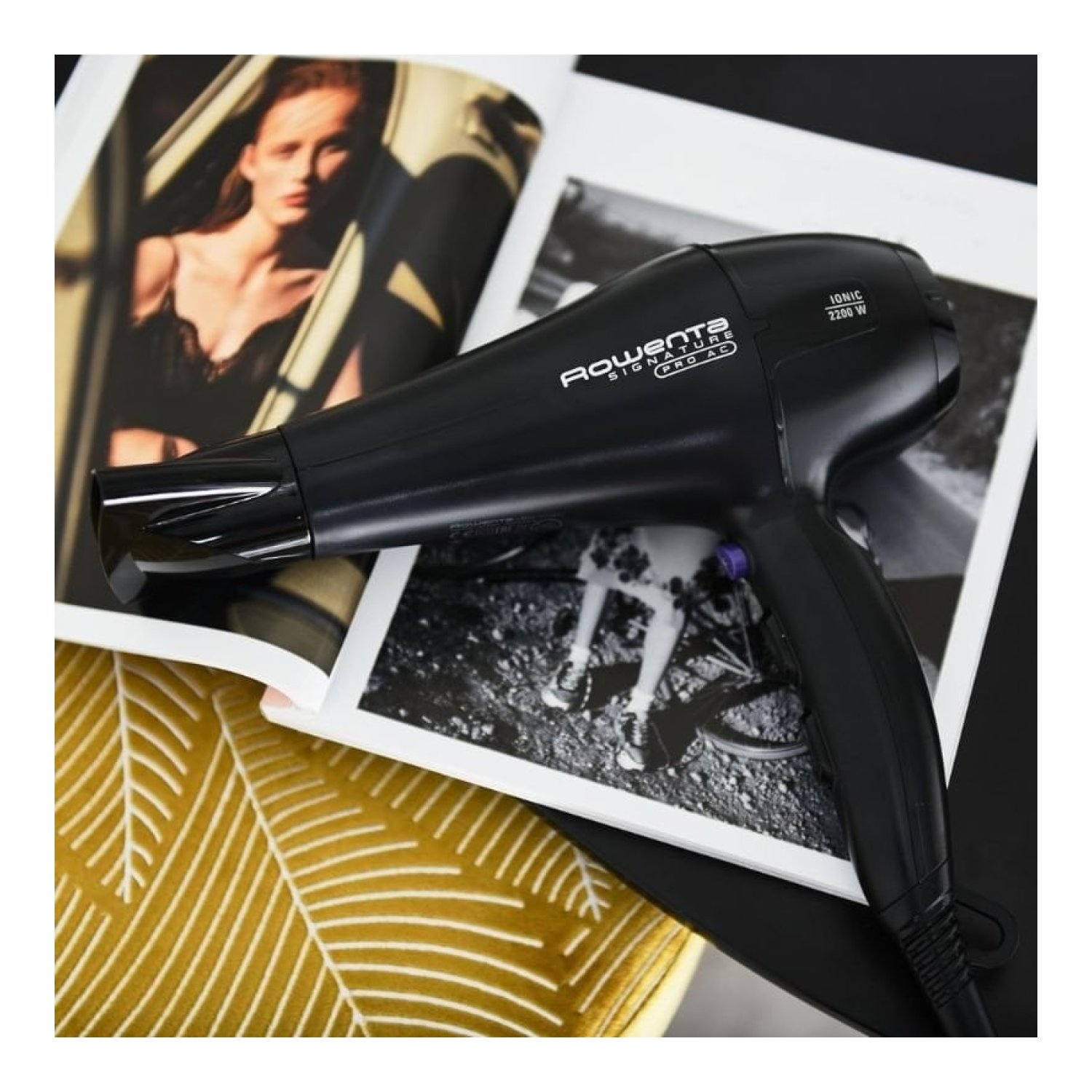 Secador Rowenta Signature Pro AC CV7840/ 2200W/ Iónico/ Negro