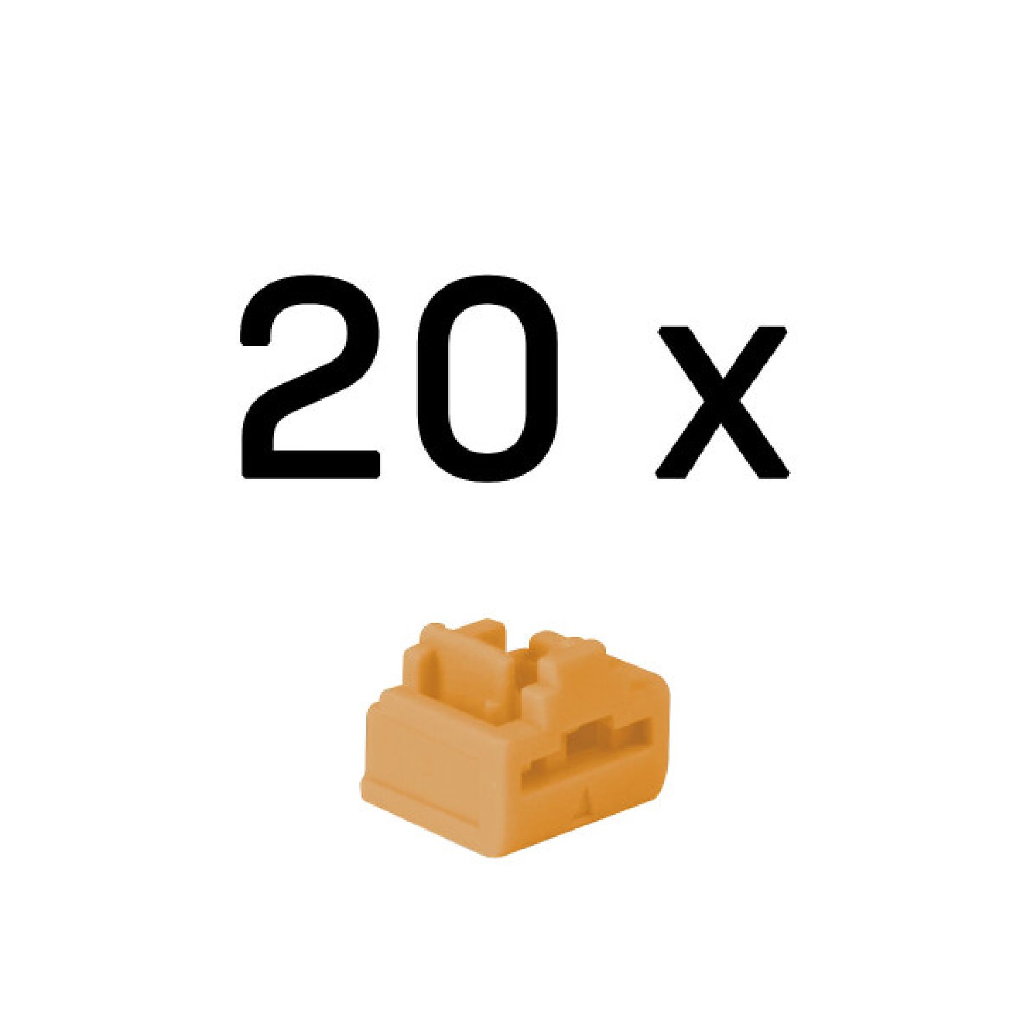 Lindy 47898 bloqueador de puerto RJ-45 Naranja Acrilonitrilo butadieno estireno (ABS) 20 pieza(s)