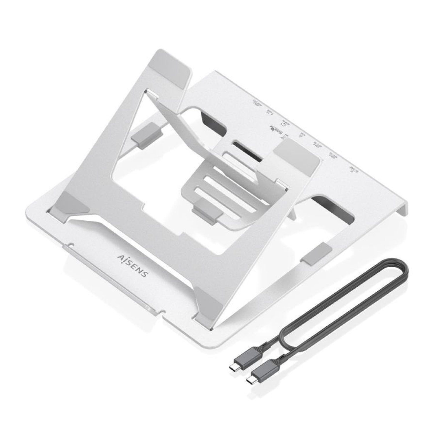 Soporte de Sobremesa - Docking USB Tipo-C Aisens ASUC-7P045-GR/ 1xUSB/ 1xUSB Tipo-C/ 1xHDMI/ 1xRJ45/ 1xLector de Tarjetas/ 1xUSB Tipo-C PD/ Gris