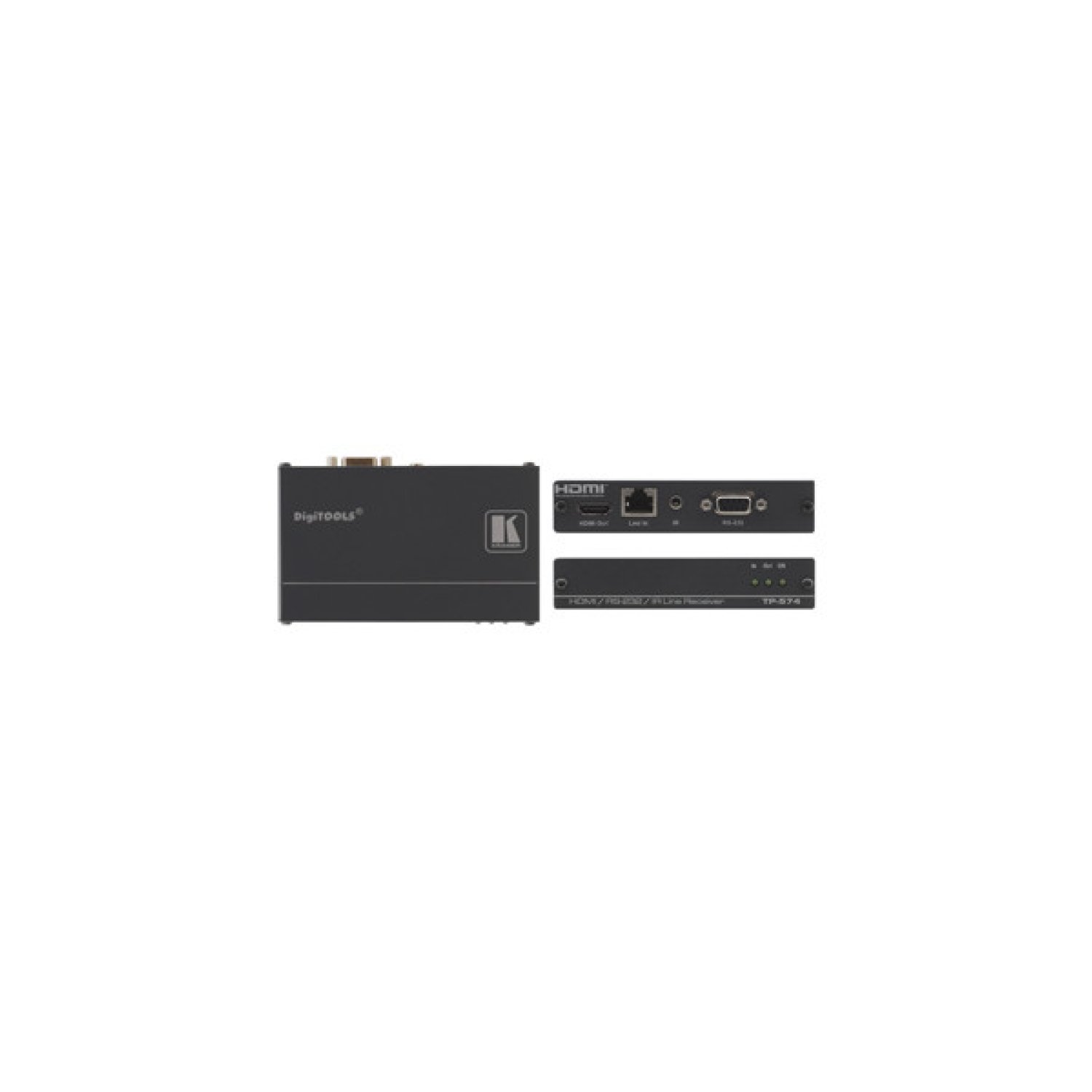 Kramer Electronics TP-574 extensor audio/video Receptor AV Negro