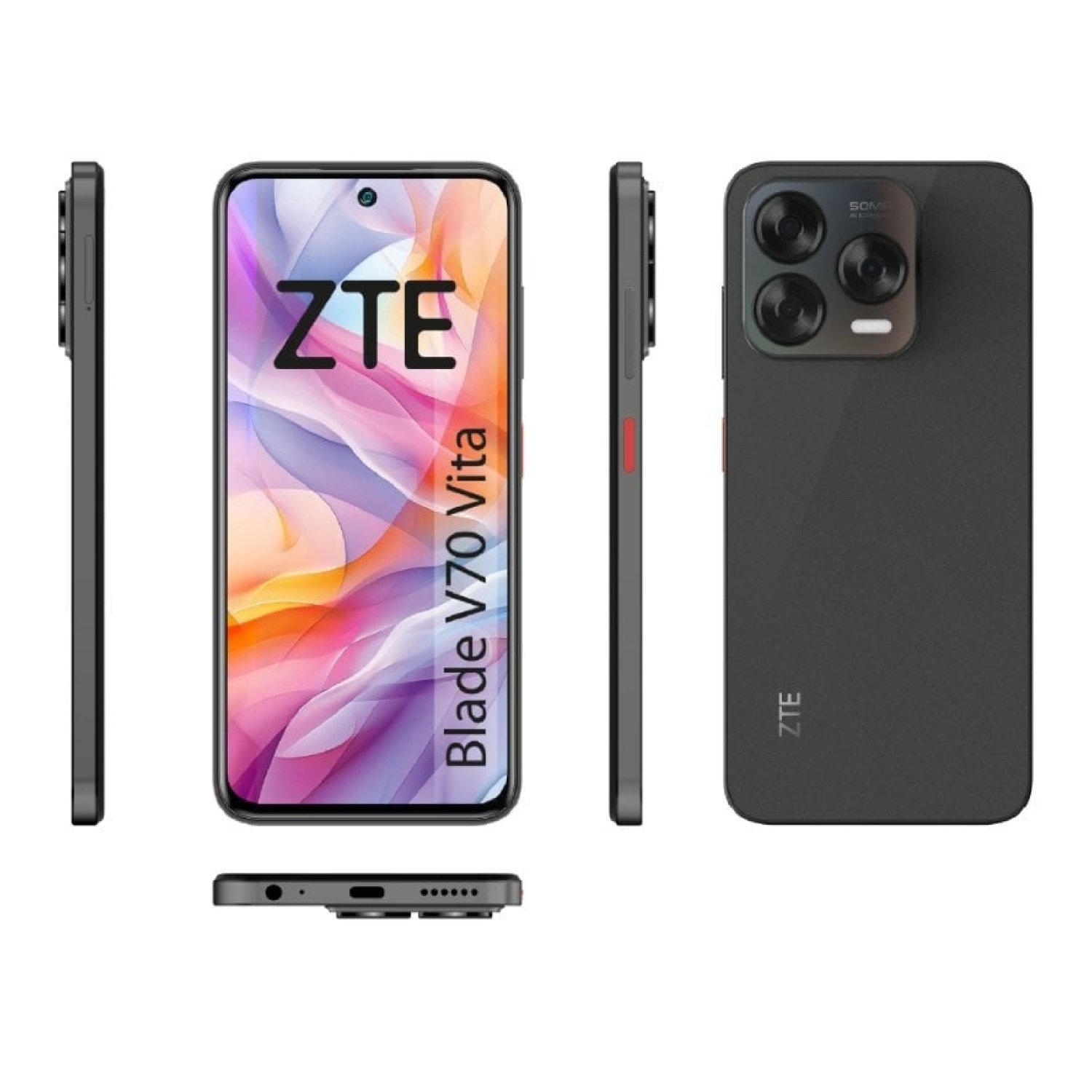 Smartphone ZTE Blade V70 Vita 4GB/ 256GB/ 6.7"/ Gris Oscuro