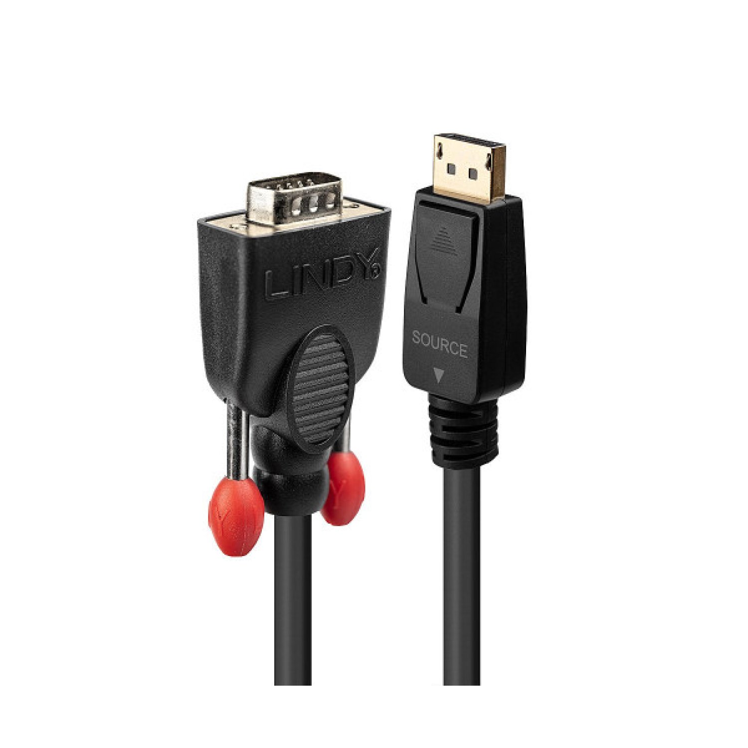 Lindy 41942 adaptador de cable de vídeo 2 m VGA (D-Sub) DisplayPort Negro