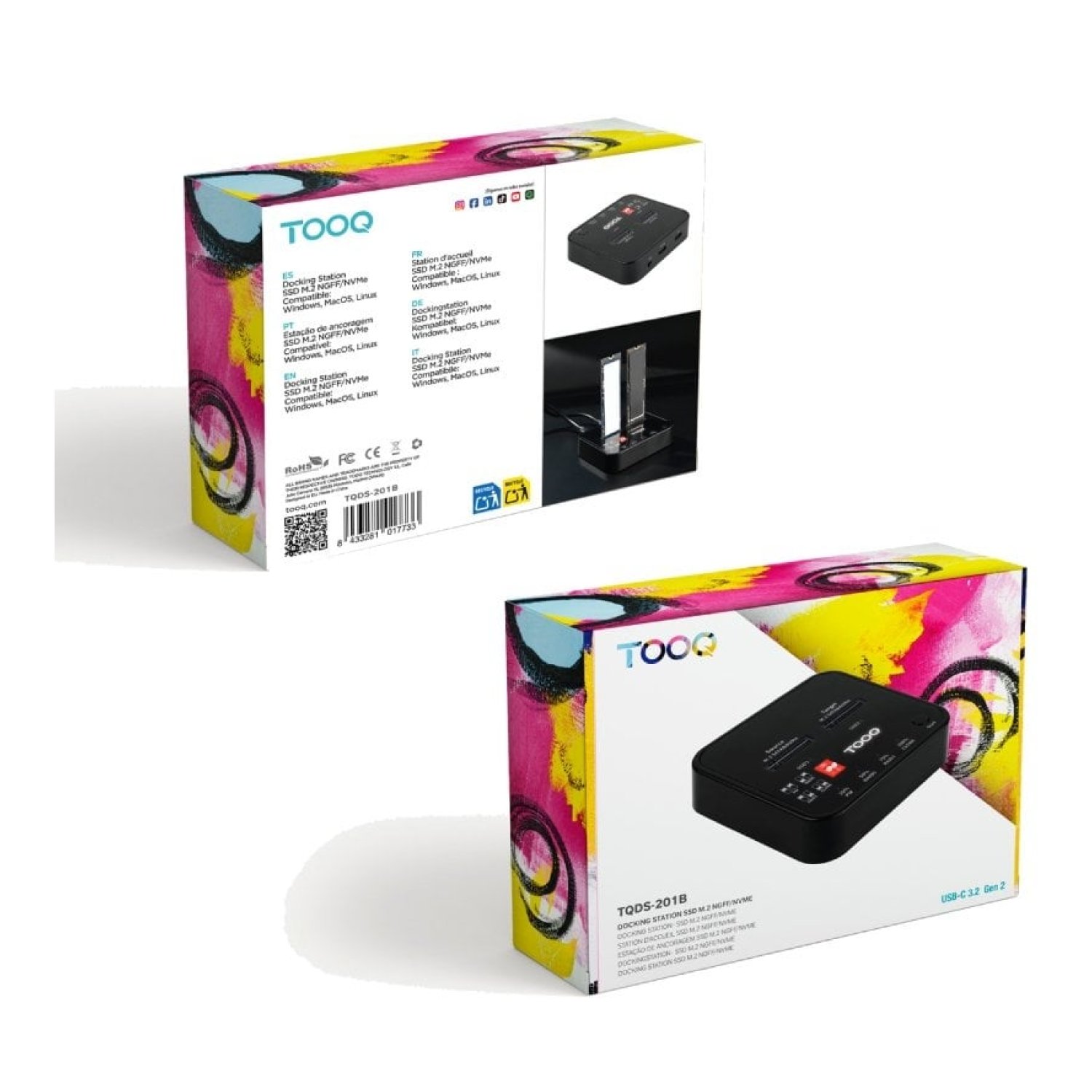 Docking Station para SSD M2 SATA/NVMe TooQ TQDS-201B