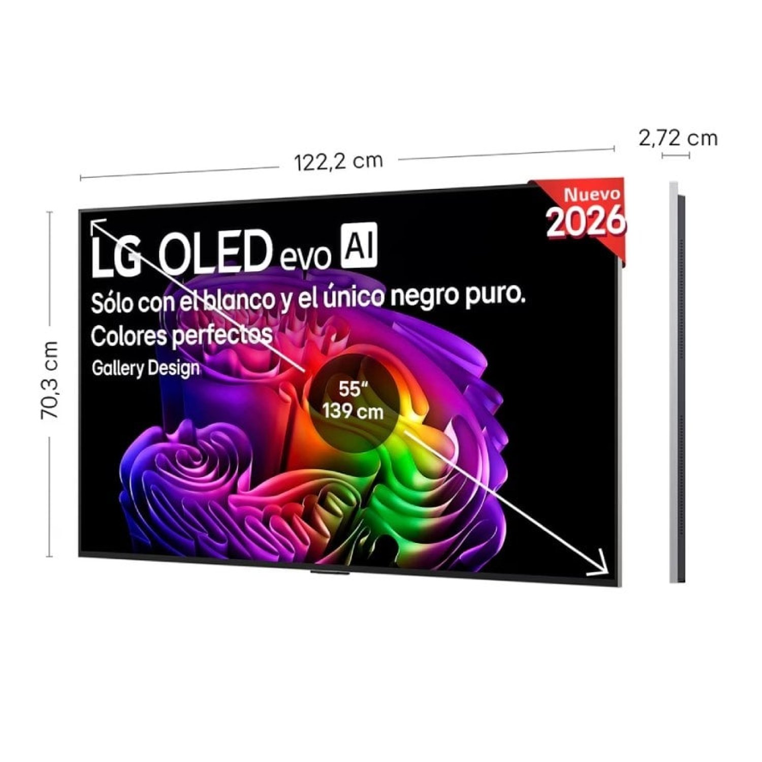 Televisor LG OLED Evo AI G6 OLED55G68LW 55"/ Ultra HD 4K/ Smart TV/ WiFi