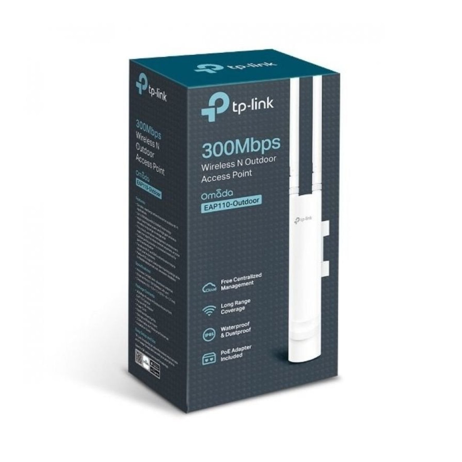 Punto de Acceso Inalámbrico TP-Link Omada EAP110 V2 PoE 300Mbps/ 2.4GHz/ Antenas de 5dBi/ WiFi 802.11n/b/g