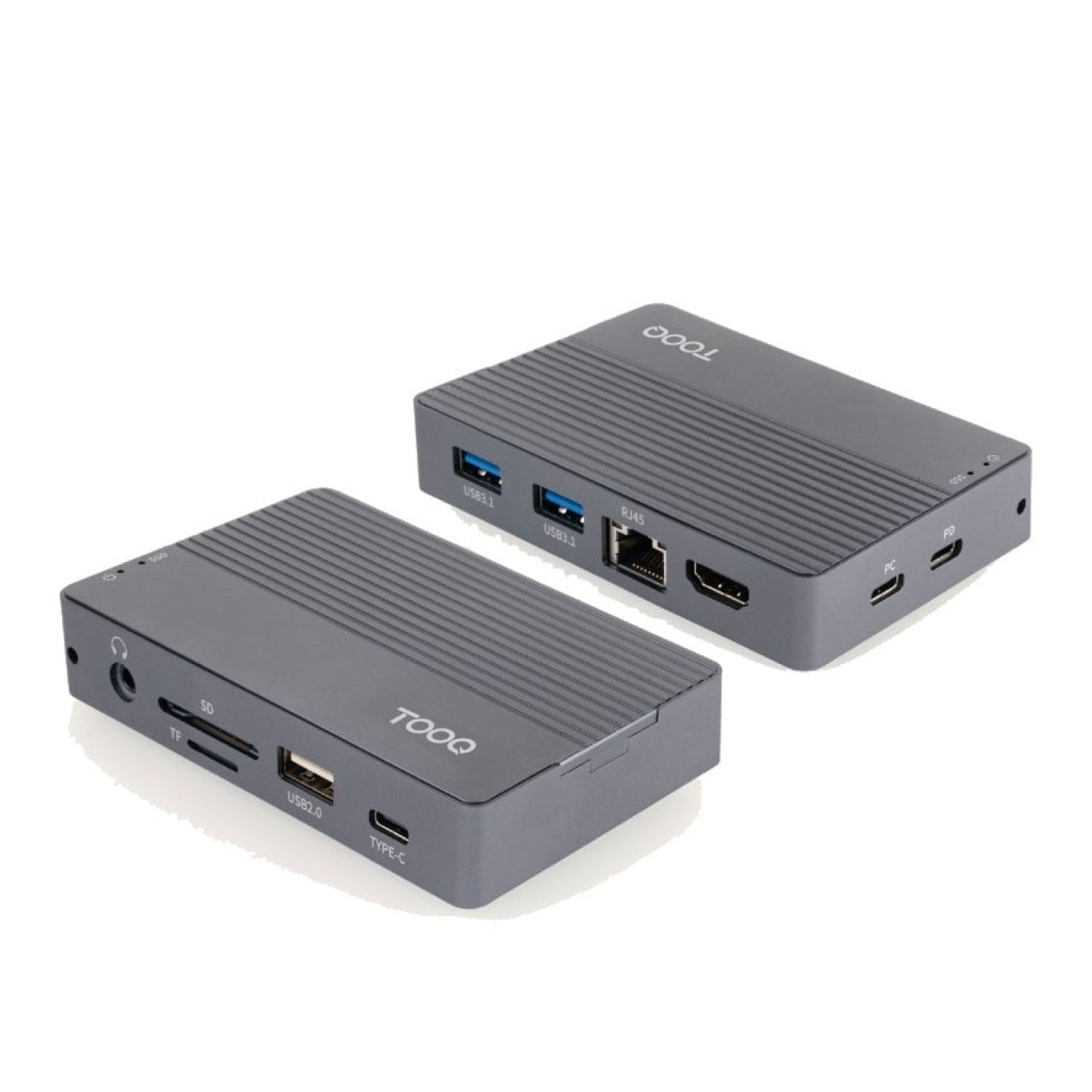 Docking USB Tipo-C TooQ TQE-2242G/ Ranura SSD M.2/ 1xHDMI/ 1xRJ45/ 1xUSB/ 1xUSB Tipo-C/ 1xLector Tarjetas/ 1x Jack 3.5/ 1xUSB Tipo-C PD