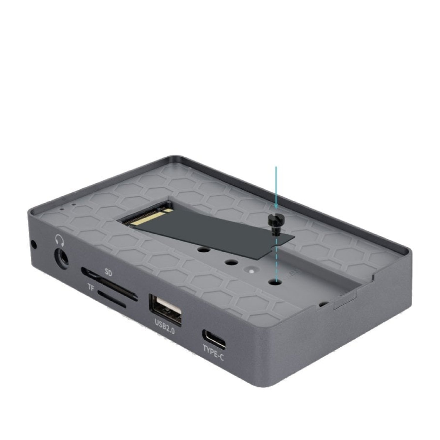 Docking USB Tipo-C TooQ TQE-2242G/ Ranura SSD M.2/ 1xHDMI/ 1xRJ45/ 1xUSB/ 1xUSB Tipo-C/ 1xLector Tarjetas/ 1x Jack 3.5/ 1xUSB Tipo-C PD