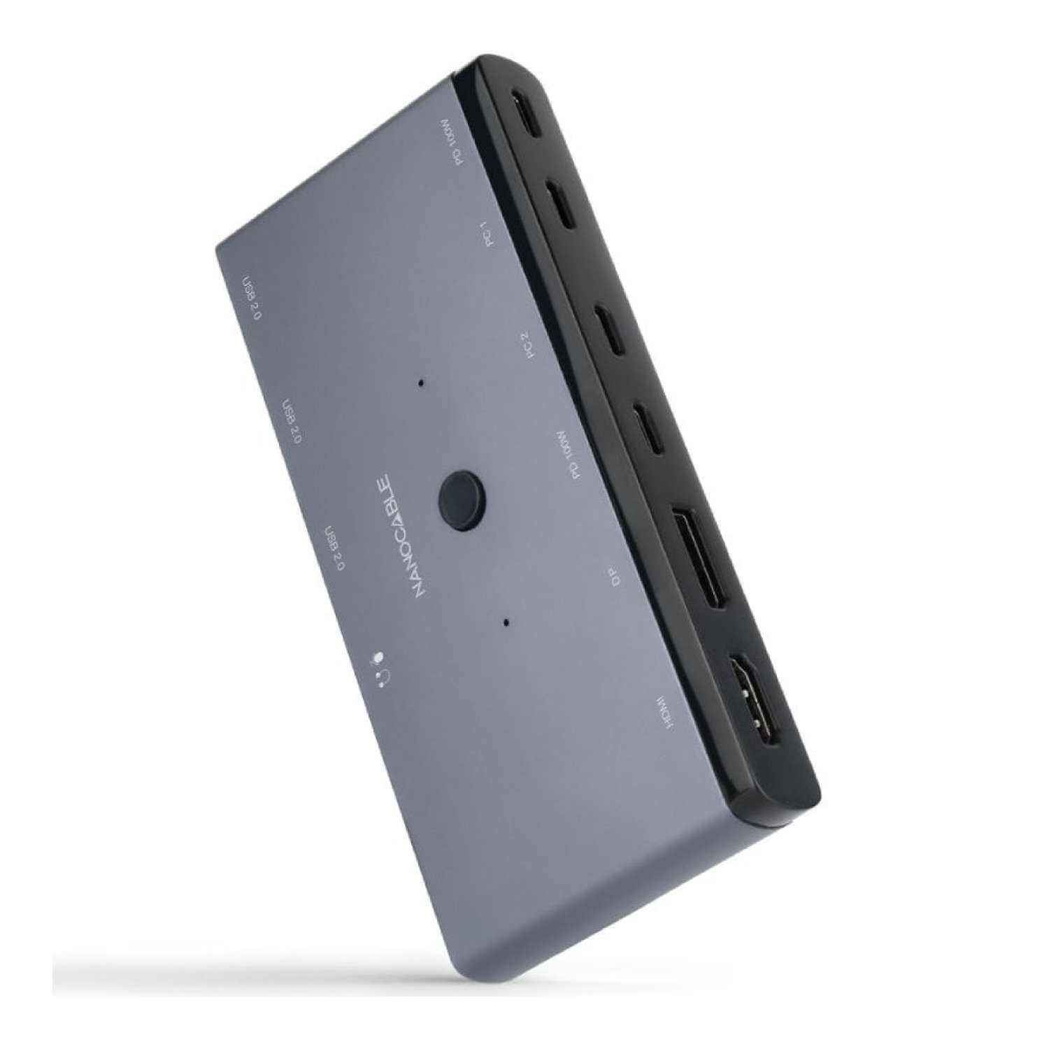 Switch Conmutador 8K Nanocable 10.12.0003/ 1x HDMI/ 1x DisplayPort/ 3x USB/ 2x USB Tipo-C/ 1x Jack 3.5mm/ 2x USB Tipo-C PD