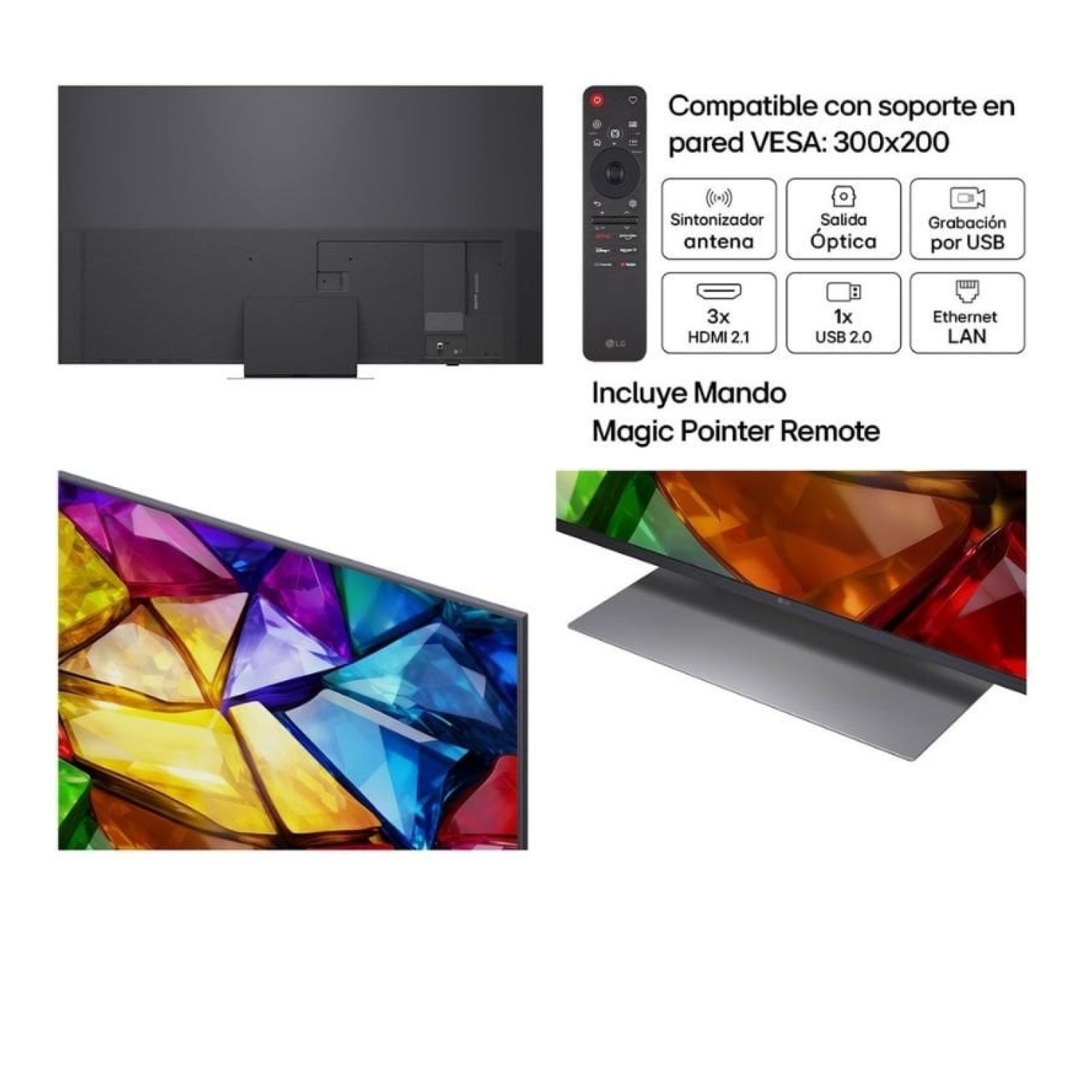 Televisor LG Mini RGB evo AI MRGB86 65MRGB86B6A 65"/ Ultra HD 4K/ Smart TV/ WiFi