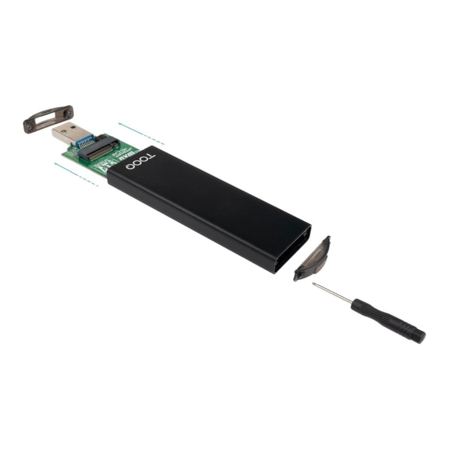Caja Externa para Disco SSD M.2 NVMe TooQ TQE-2240B/ USB 3.0/ USB Tipo-C 3.2 Gen2