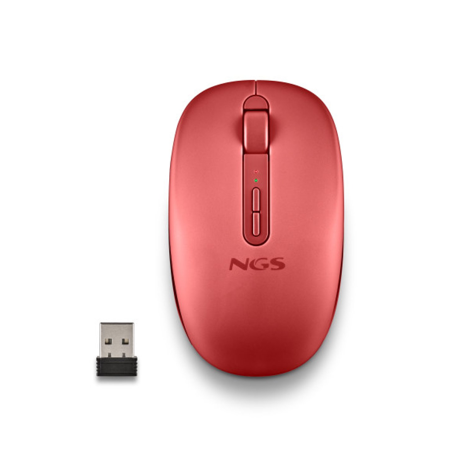 Ratón Ergonómico Inalámbrico NGS Fog Dual FOGDUALRED Silencioso/ Hasta 1600 DPI/ Rojo