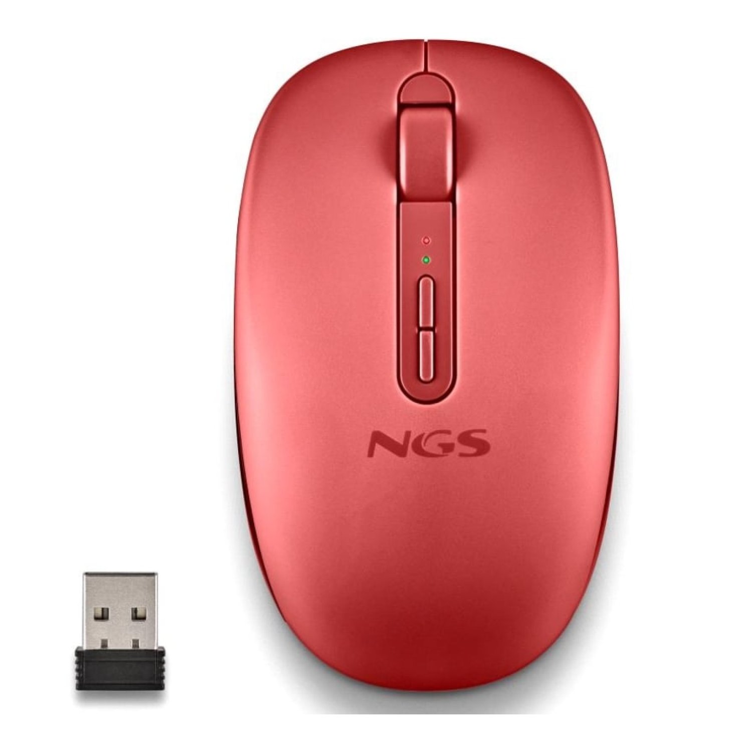 Ratón Ergonómico Inalámbrico NGS Fog Dual FOGDUALRED Silencioso/ Hasta 1600 DPI/ Rojo