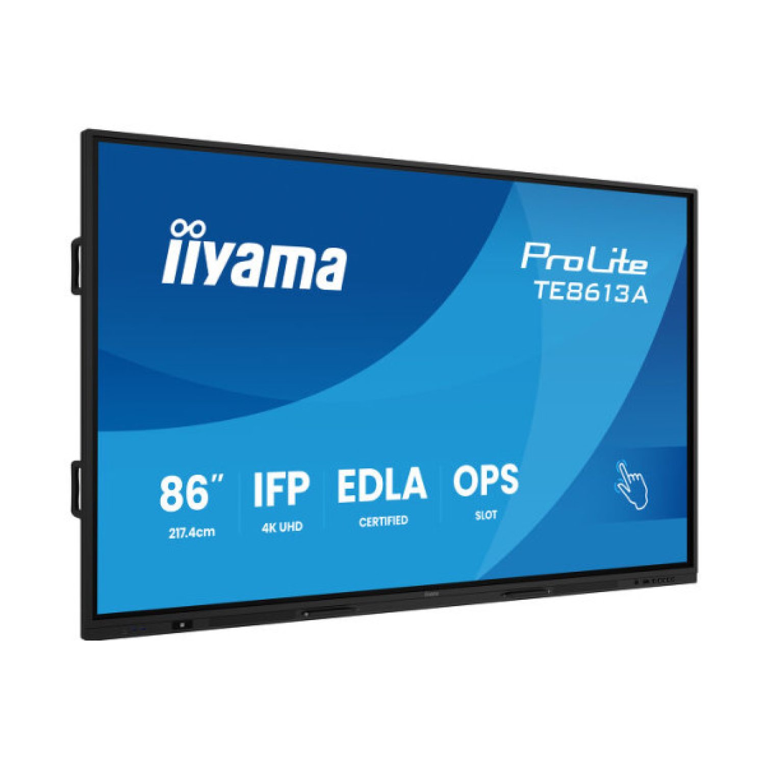 IIYAMA PANTALLA INTERACTIVA  86"  IIFP PROLITE 4K UHD PURE TOUCH IR+ IIWARE 21E ANDROID 14-EDLA WIFI 6 SENSON PIR SON SOPORTE A PARED  (TE8613A-B3AG)