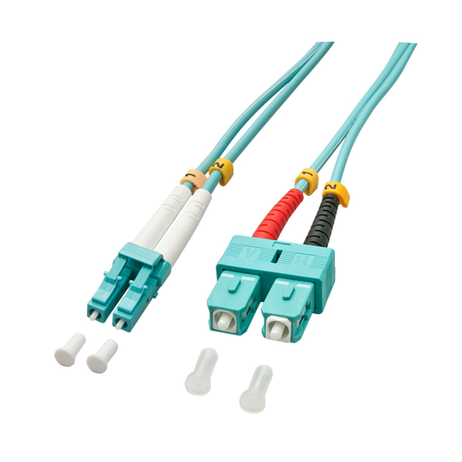 Lindy 3.0m OM3 LC - SC Duplex Cable de fibra óptica e InfiniBand 3 m Turquesa