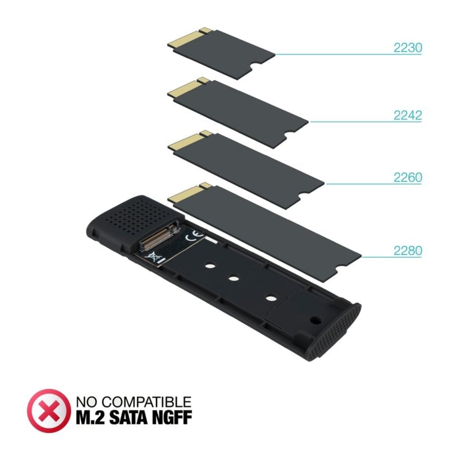 Caja Externa para Disco SSD M.2 NVMe TooQ TQE-2230B/ USB 3.1