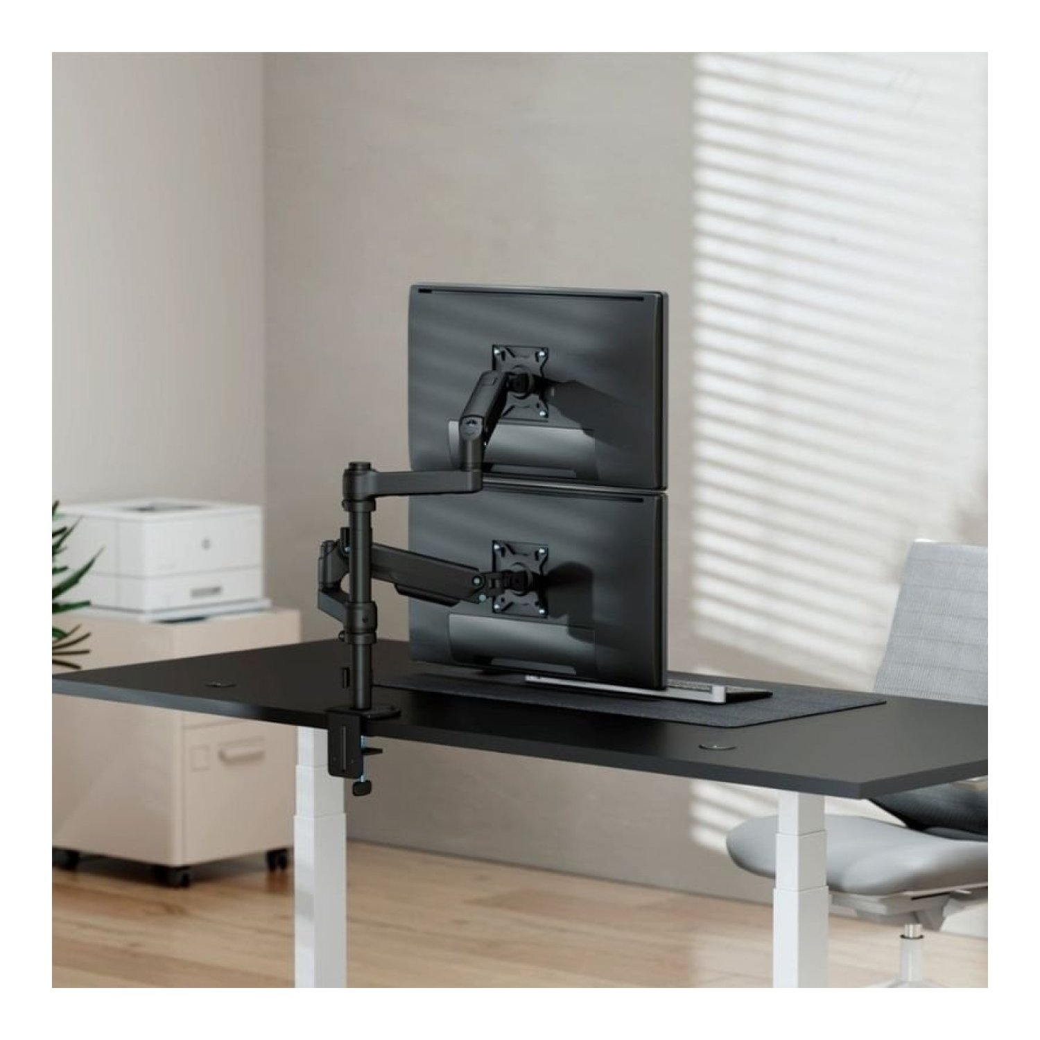 Soporte de Mesa con Contrapeso para 2 Monitores Aisens DT32TSR-453/ Giratorio/ Inclinable/ hasta 9kg