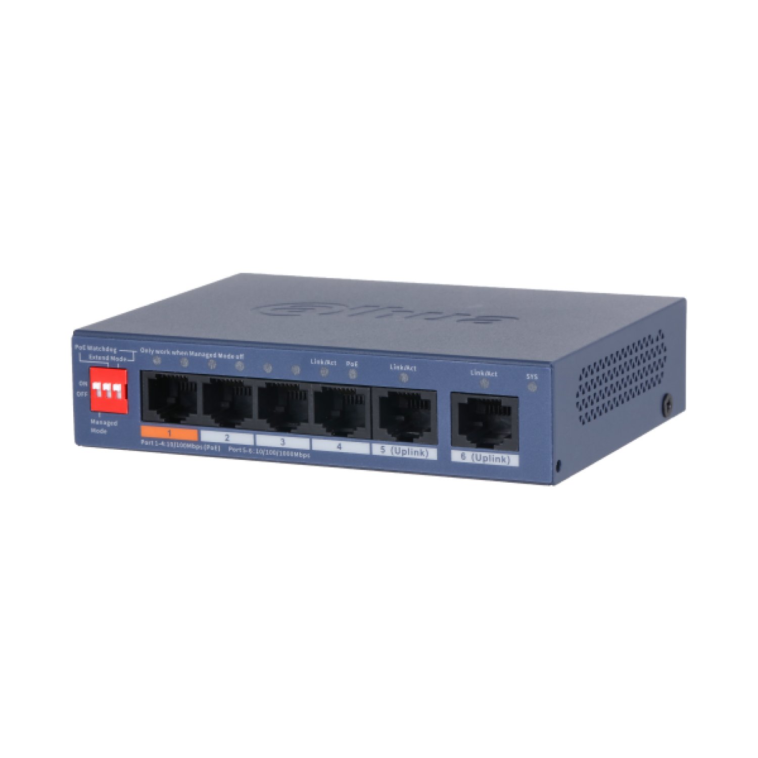 (DH-CS4006-4ET2GT-60) DAHUA SWITCH 6 PUERTOS, 4XRJ45 10/100 MBPS POE, 2XRJ45 GIGABIT, L2 CLOUD MANAGED