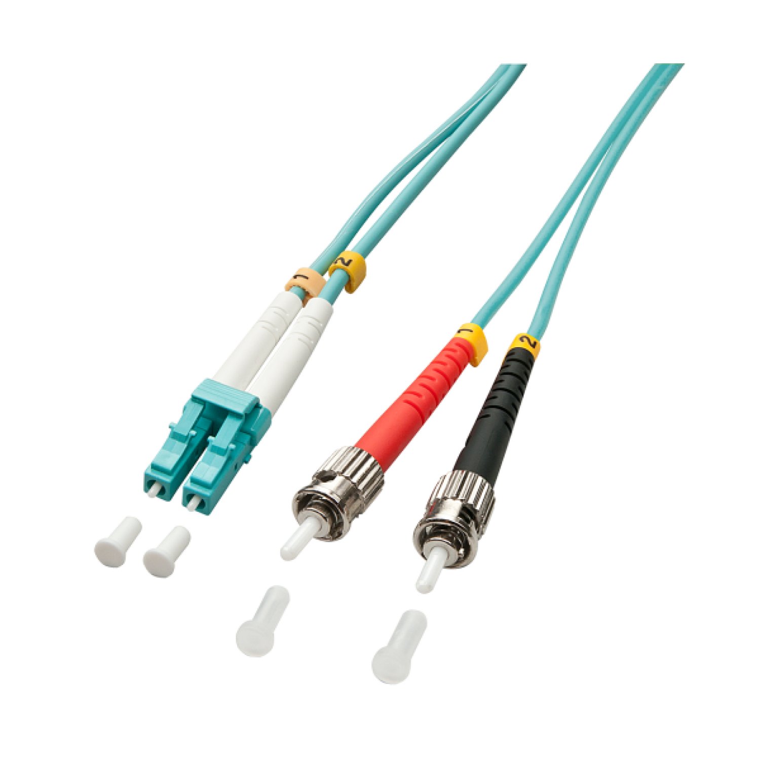 Lindy 10m OM3 LC - ST Duplex Cable de fibra óptica e InfiniBand Turquesa