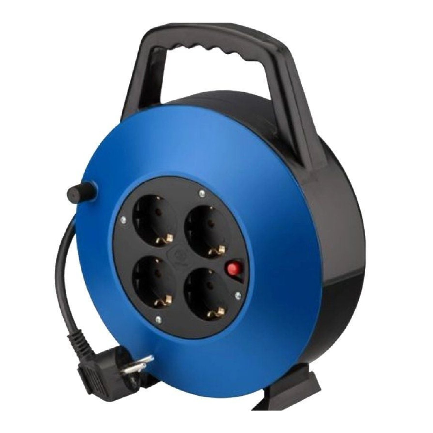 Regleta enrollable Phasak BN 3411/ 4 Tomas de Corriente/ Cable 10m/ Azul