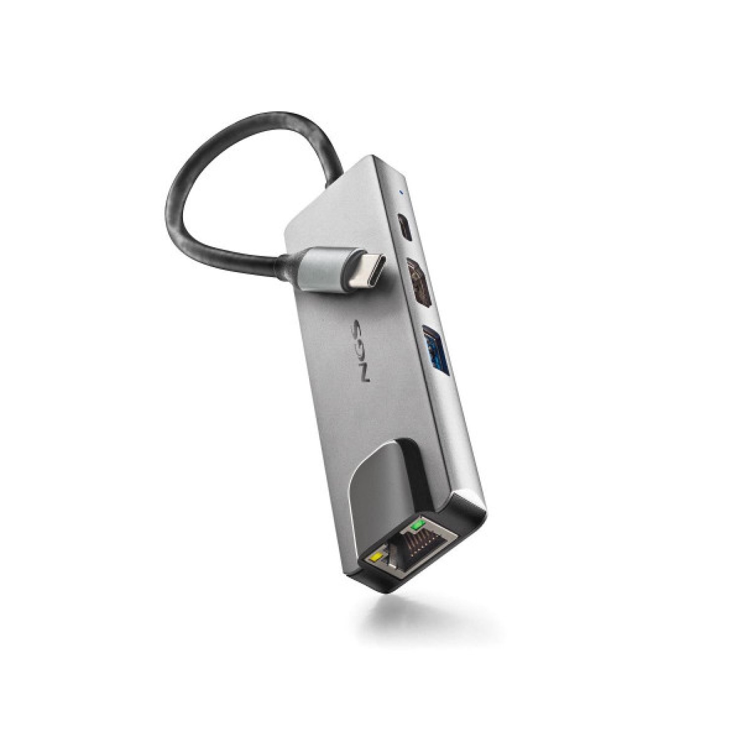 NGS NGS-HUB-0140 hub de interfaz USB 2.0 Type-C 5000 Mbit/s Aluminio, Negro