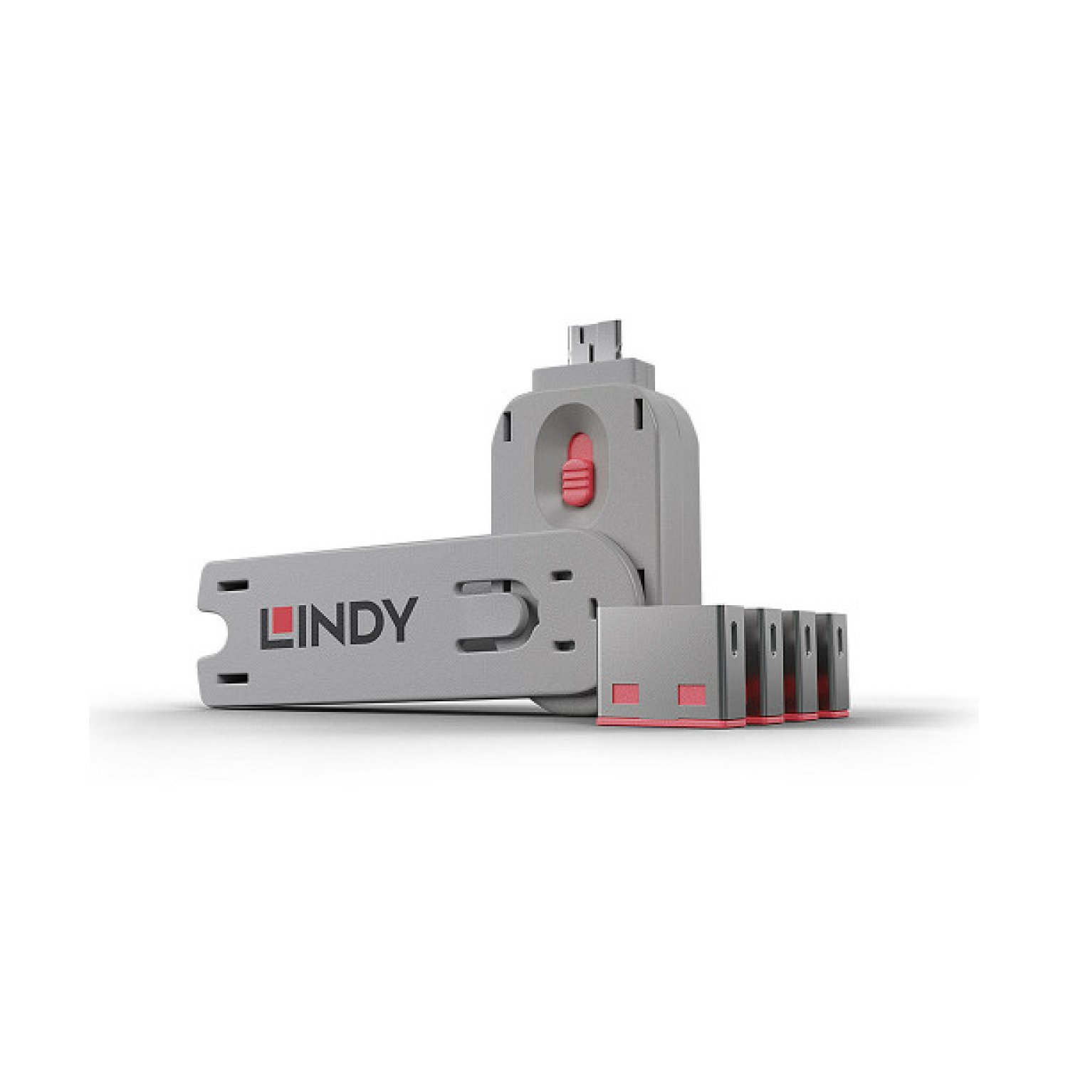 Lindy 40450 bloqueador de puerto Bloqueador de puerto + clave USB tipo A Rosa Acrilonitrilo butadieno estireno (ABS) 5 pieza(s)