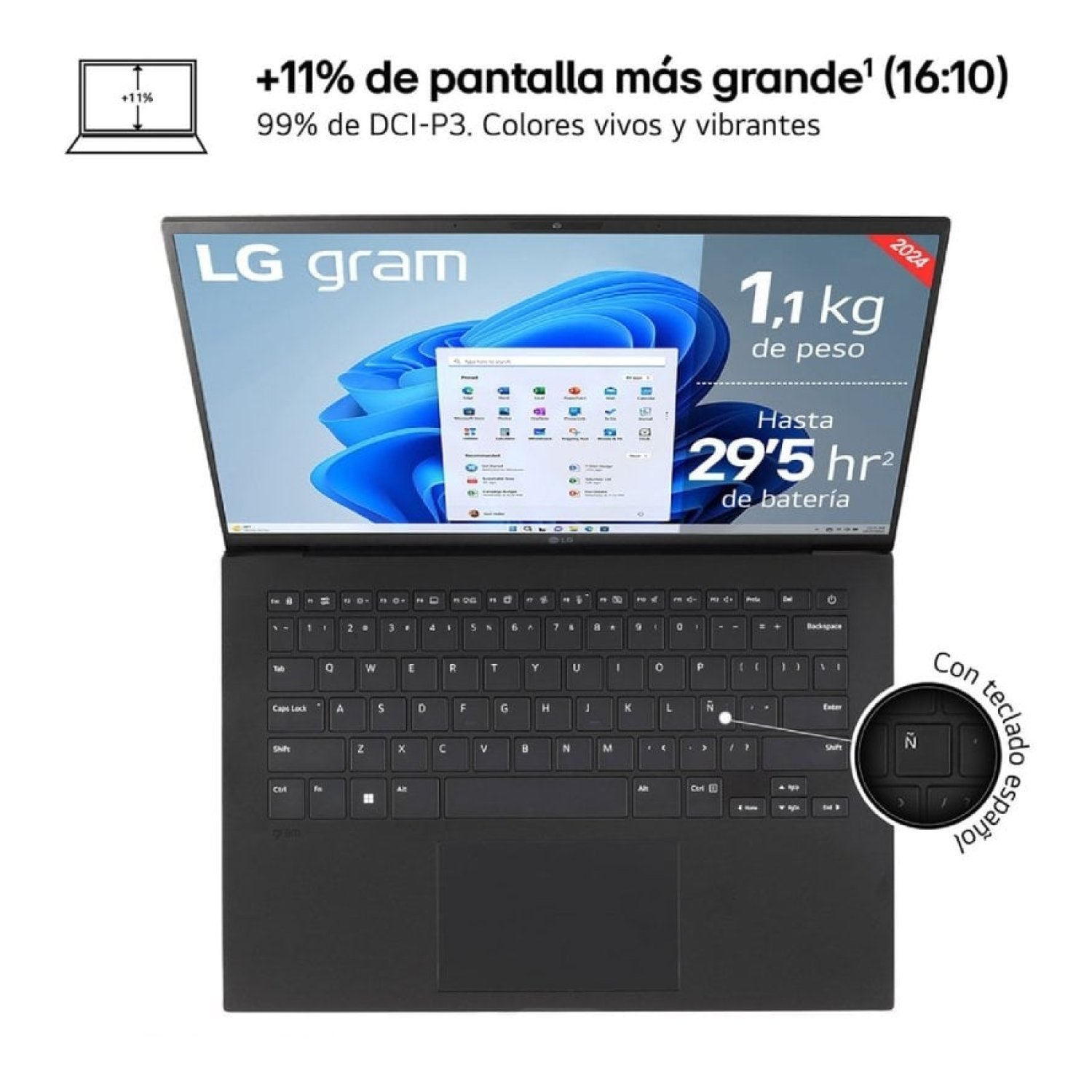 Portátil LG Gram 14ZB90S-G AA55BN Intel Core Ultra 5-115U/ 16GB/ 512GB SSD/ 14"/ Win11