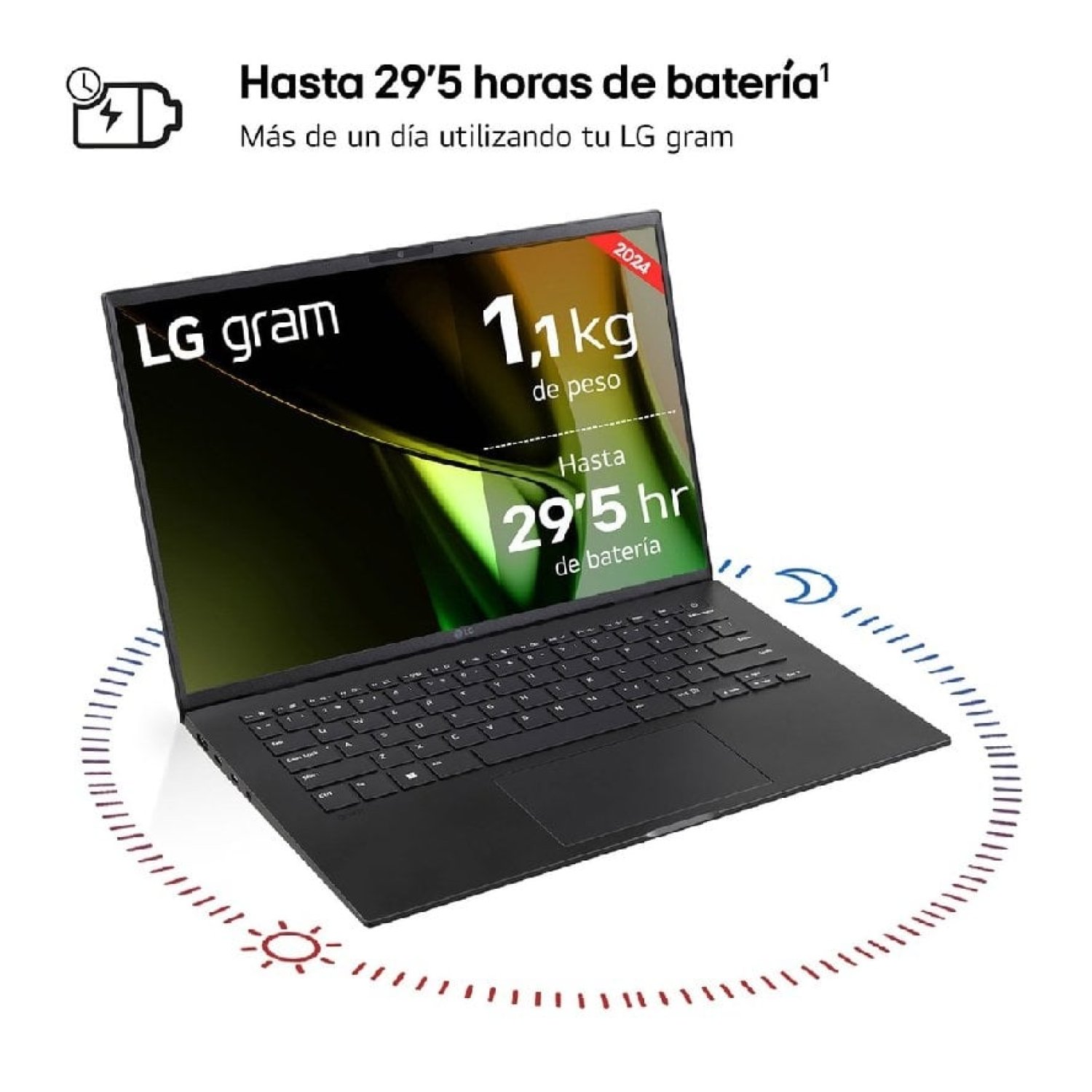 Portátil LG Gram 14ZB90S-G AA55BN Intel Core Ultra 5-115U/ 16GB/ 512GB SSD/ 14"/ Win11