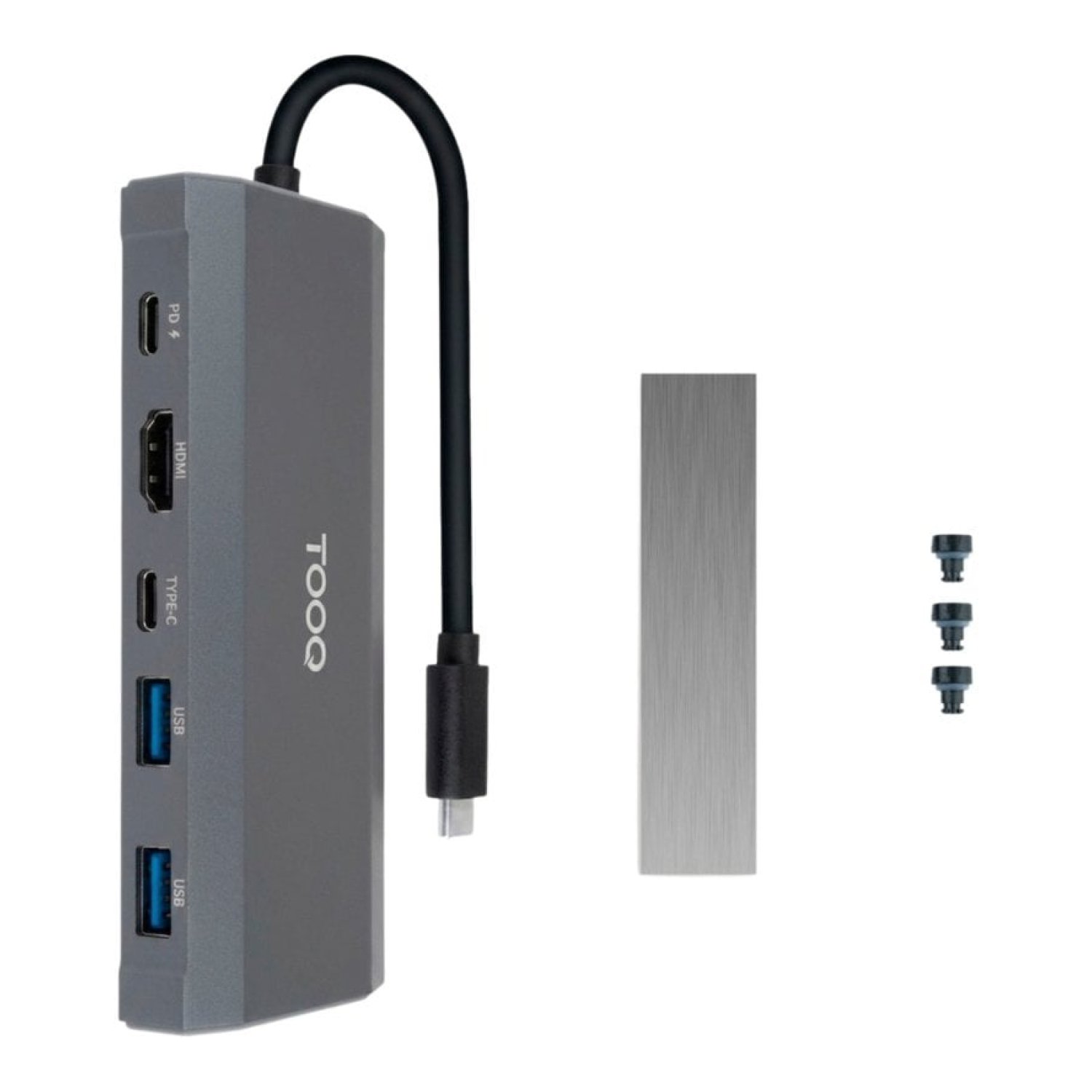 Docking USB Tipo-C TooQ TQE-2241G/ Ranura SSD M.2/ 1xHDMI/ 2xUSB/ 1xUSB Tipo-C/ 1xLector Tarjetas/ 1xUSB Tipo-C PD