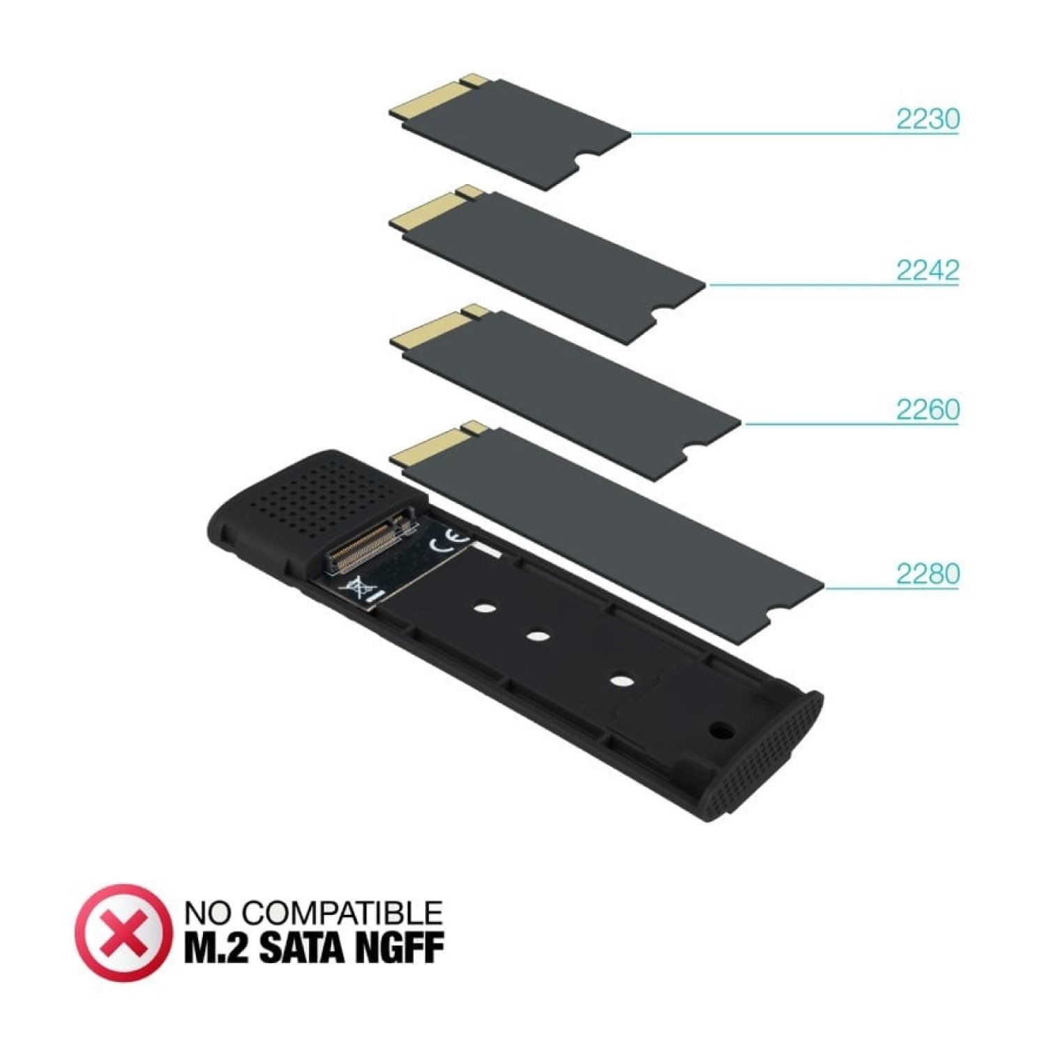 Caja Externa para Disco SSD M.2 NVMe TooQ TQE-2231B/ USB 3.1