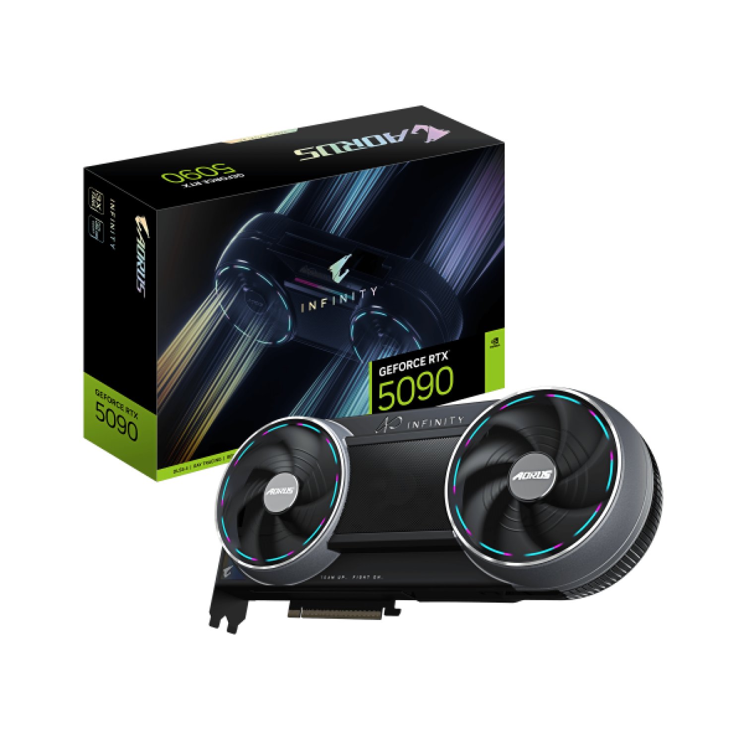 GIGABYTE AORUS GeForce RTX 5090 INFINITY 32G Tarjeta Gráfica – 32GB GDDR7, 512-bit, PCI-E 5.0, reloj de núcleo 2730 MHz, 3 × DP 2.1b, 1 × HDMI 2.1b, DLSS 4, GV-N5090AORUS IF-32GD