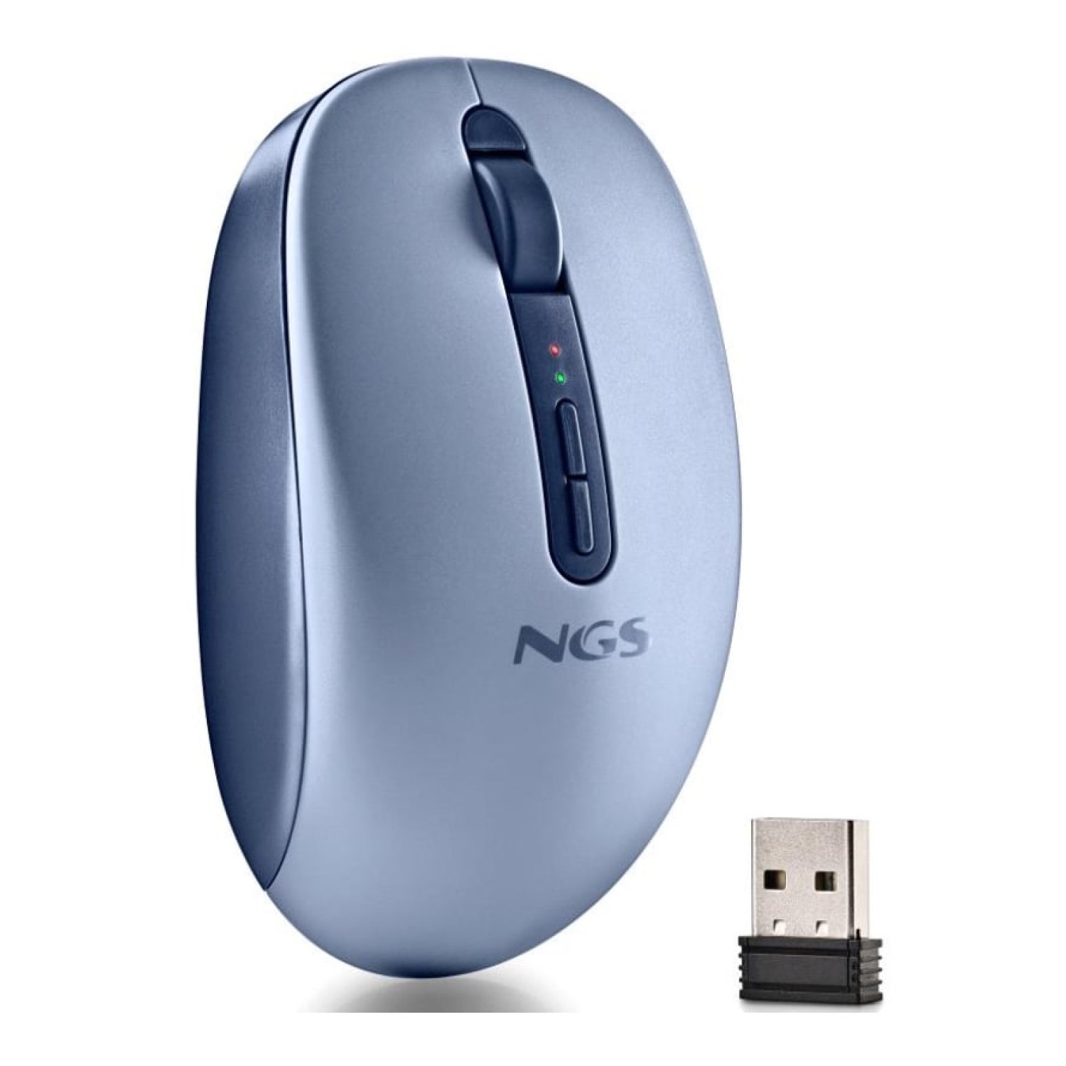Ratón Ergonómico Inalámbrico NGS Fog Dual FOGDUALBLUE Silencioso/ Hasta 1600 DPI/ Azul