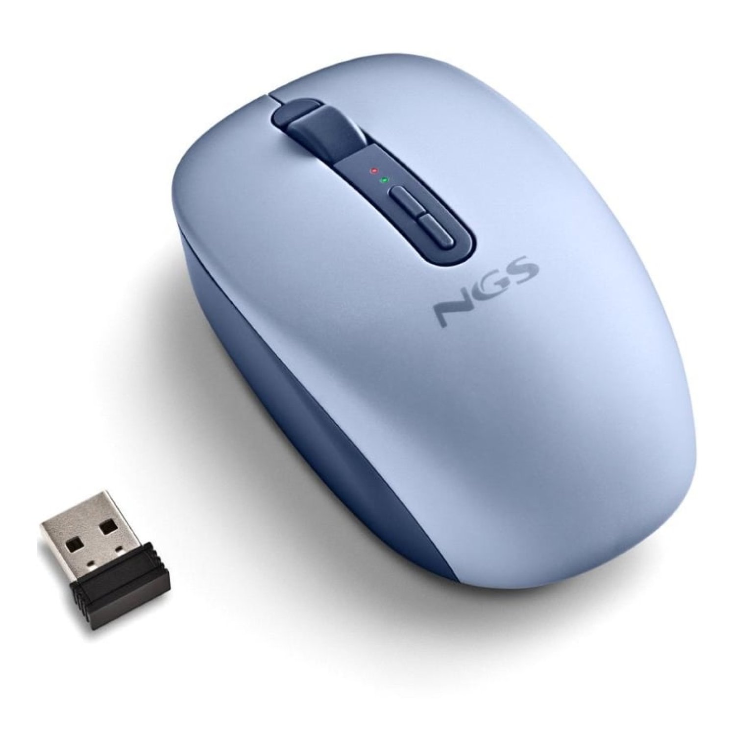 Ratón Ergonómico Inalámbrico NGS Fog Dual FOGDUALBLUE Silencioso/ Hasta 1600 DPI/ Azul