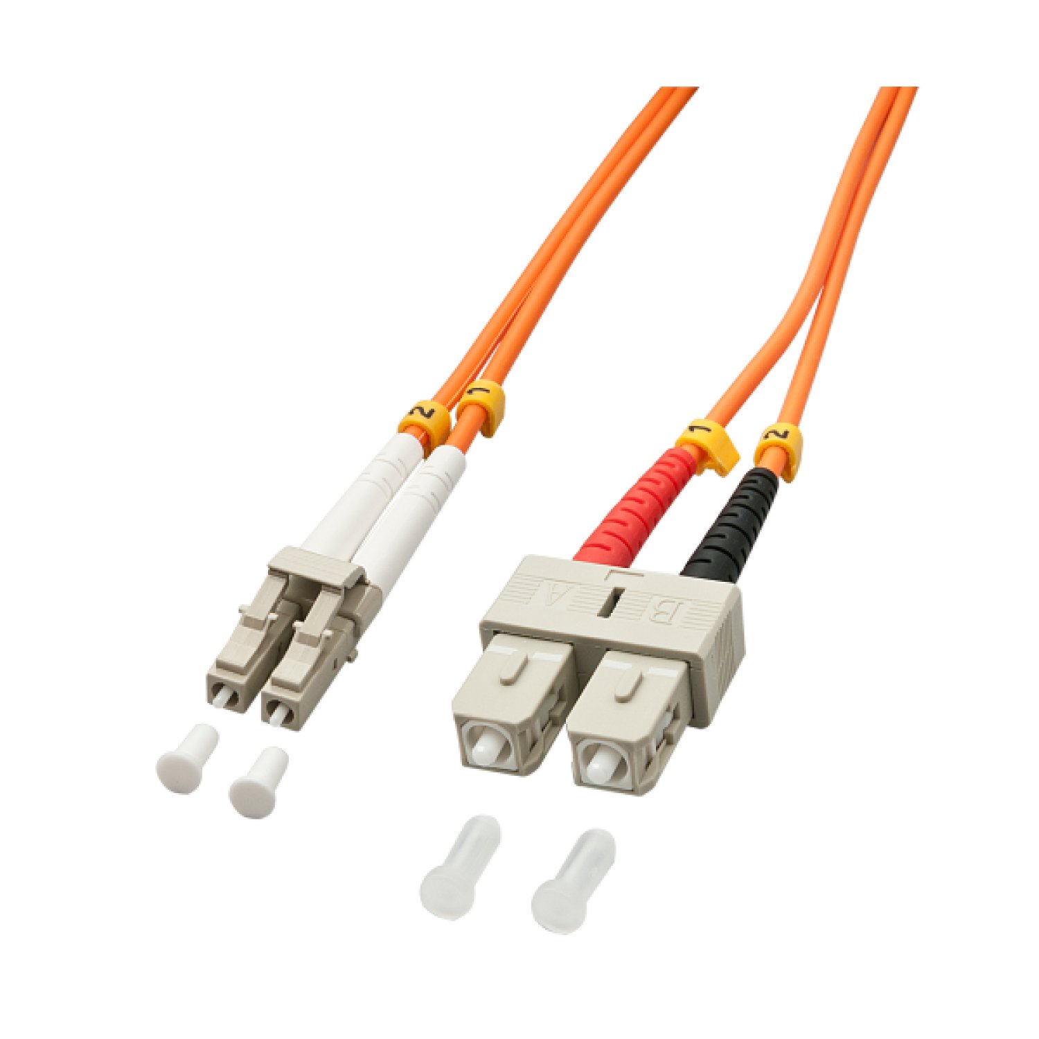 Lindy 1.0m OM2 LC - SC Duplex Cable de fibra óptica e InfiniBand 1 m Naranja