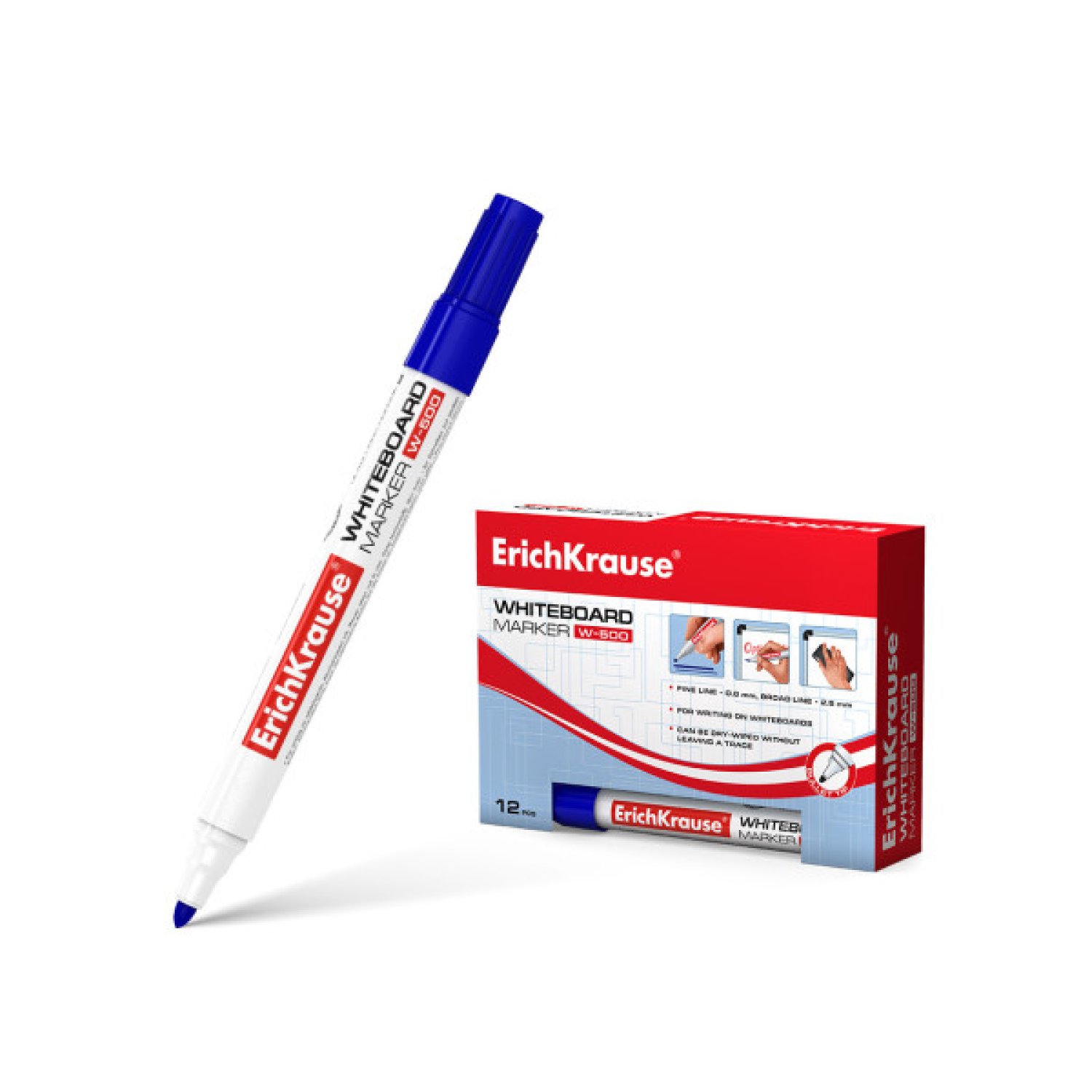12 . MARCADOR PIZARRA BLANCA W-500 AZUL ERICH KRAUSE 12846