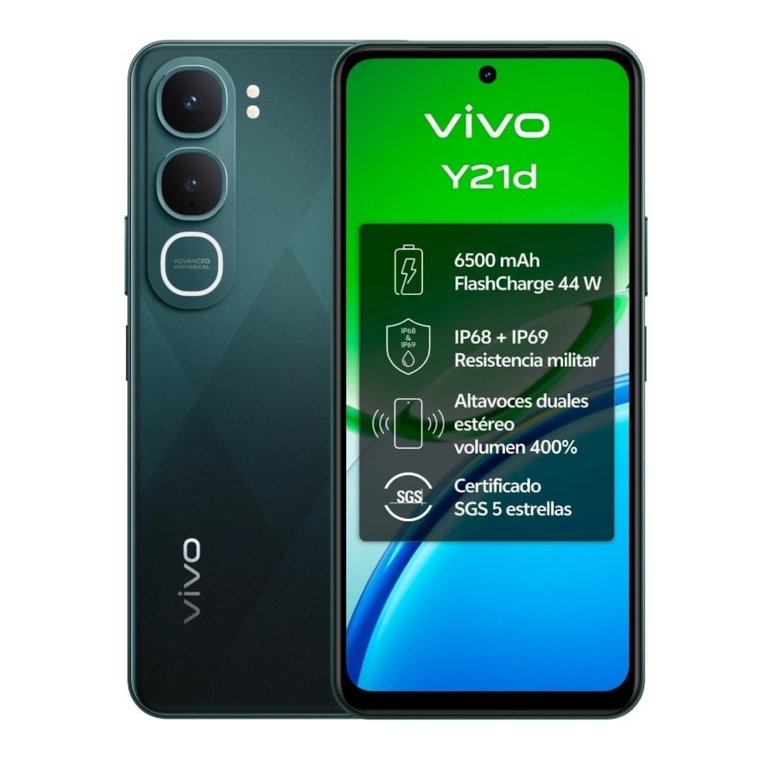 Smartphone Vivo Y21d 4GB/ 128GB/ 6.68"/ Verde