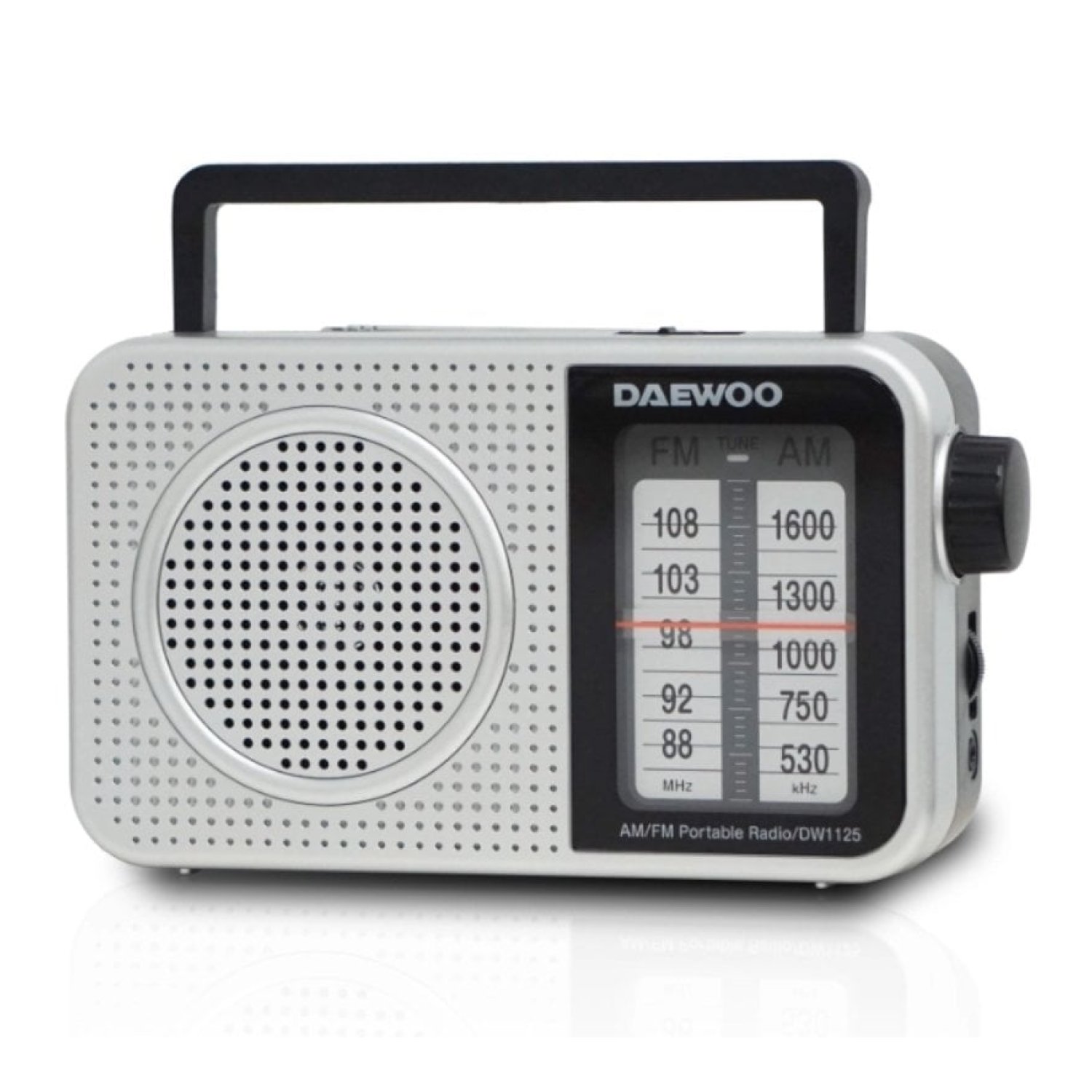 Radio Portátil Daewoo DW1125/ a Pilas/ Gris Metalizado