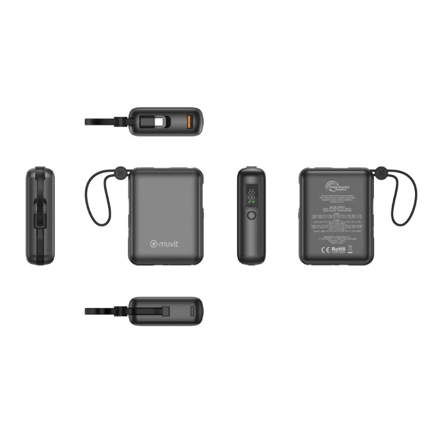 Powerbank 10000mAh Muvit For Change MCCHP0014/ 35W/ Negra